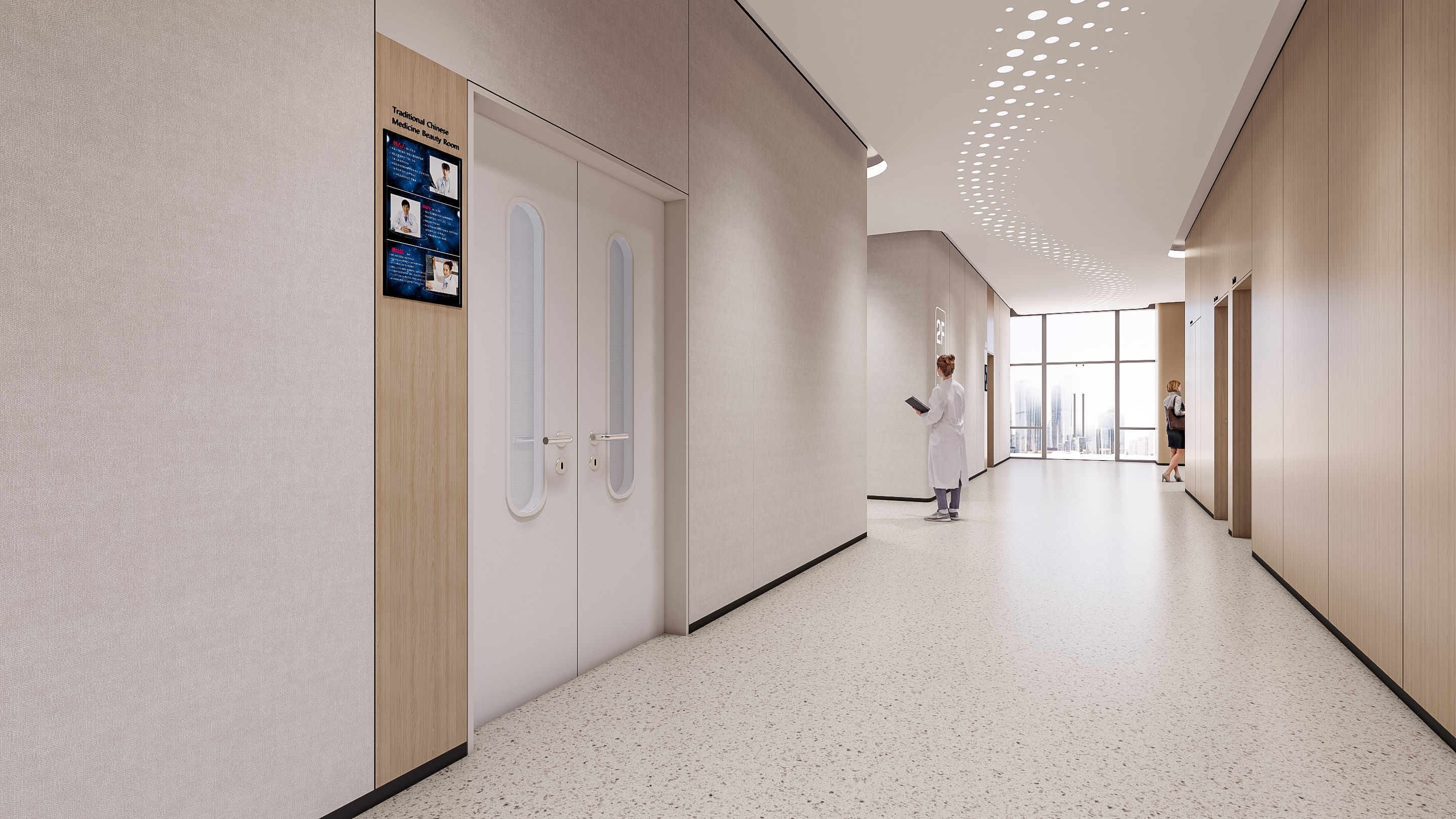 Hospital corridor Nurses station 2 3D model_17