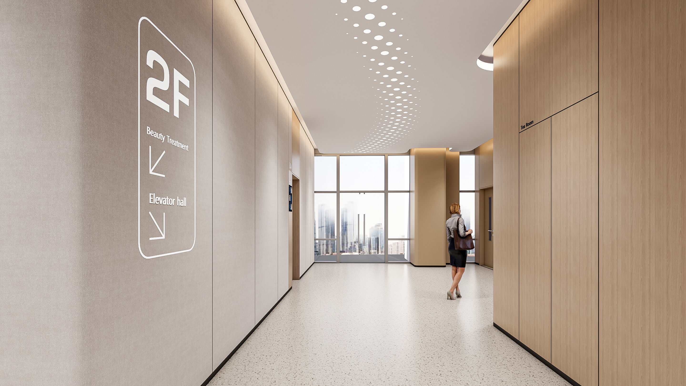 Hospital corridor Nurses station 2 3D model_4