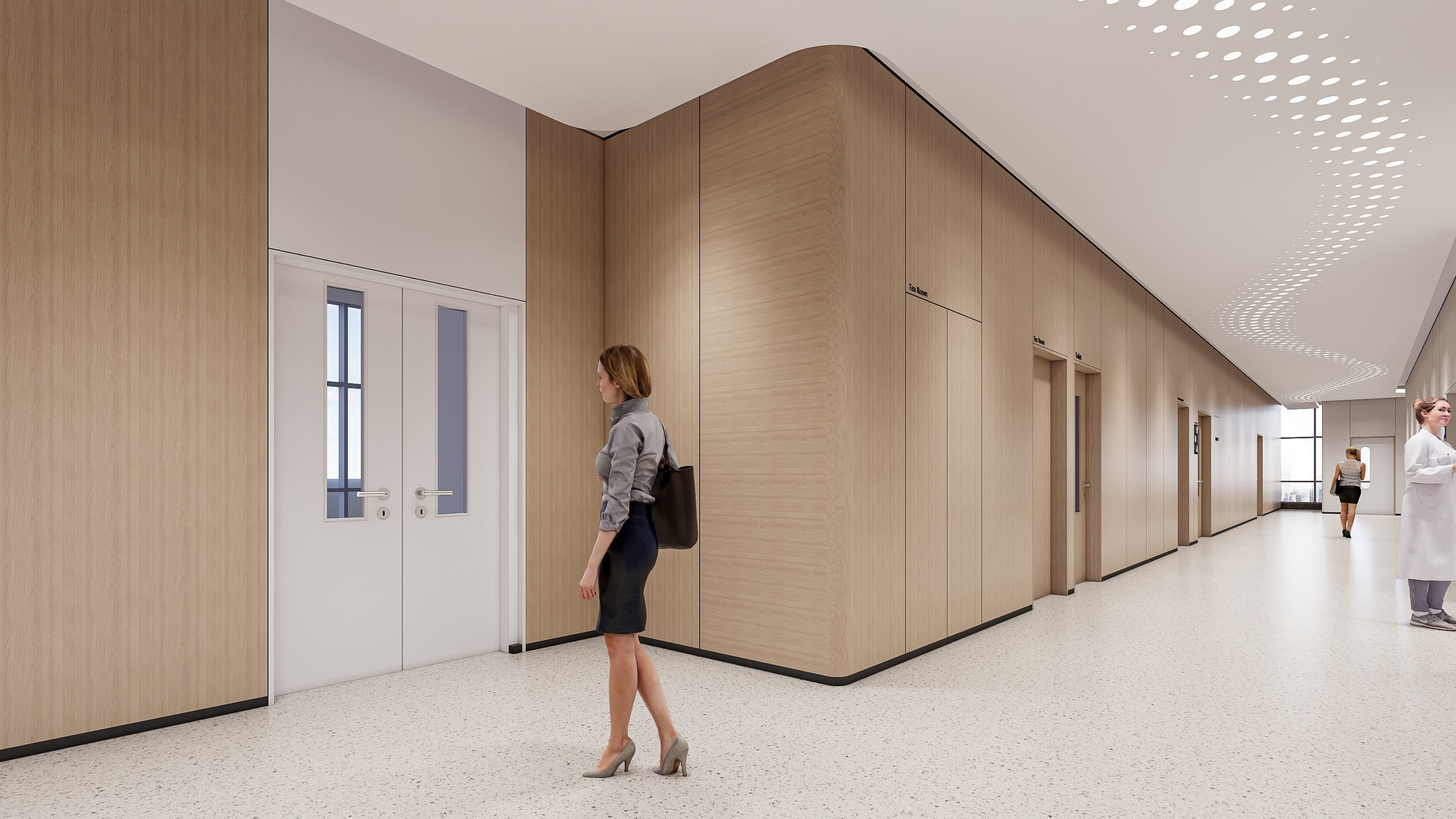 Hospital corridor Nurses station 2 3D model_19