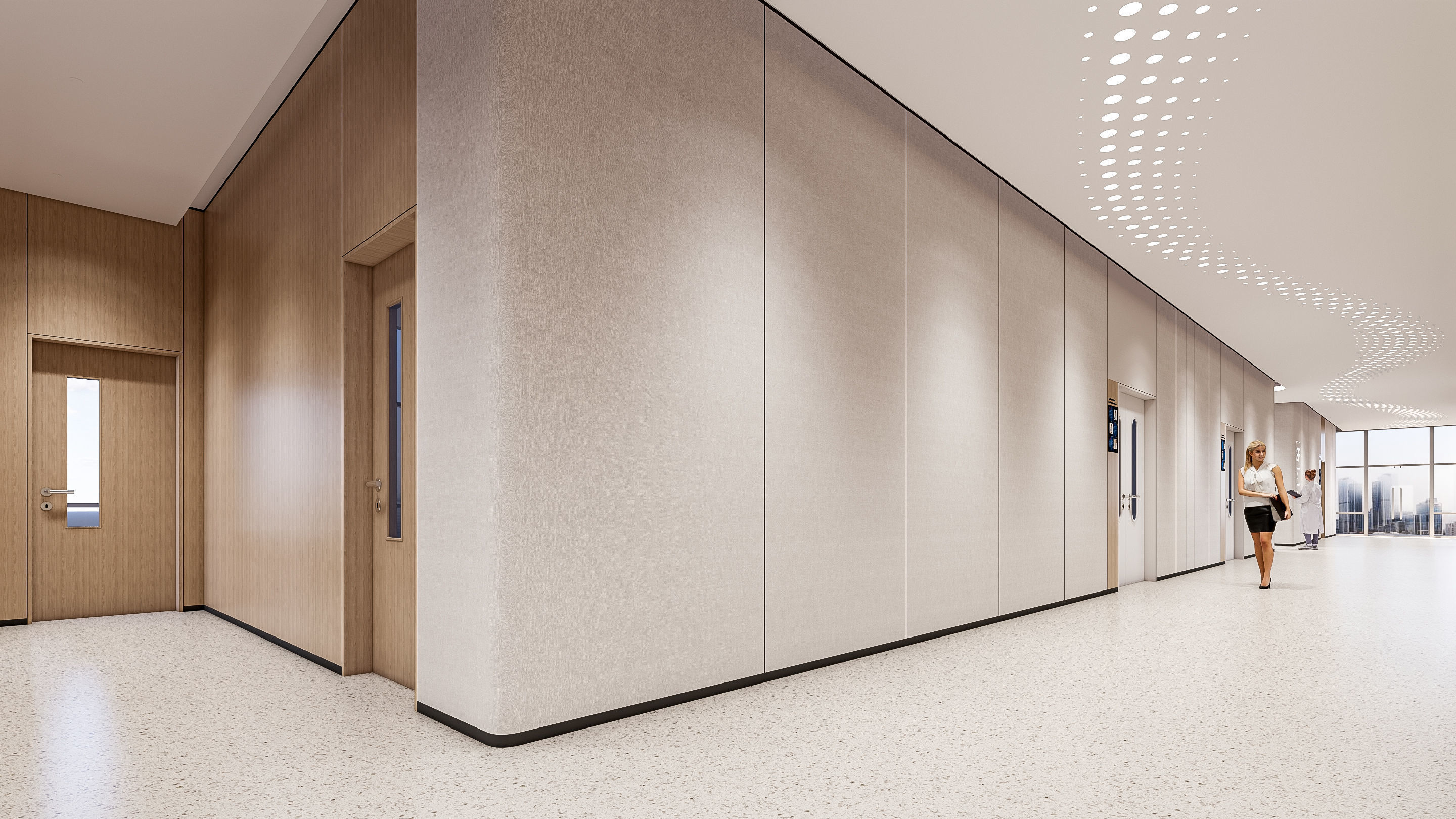 Hospital corridor Nurses station 2 3D model_8