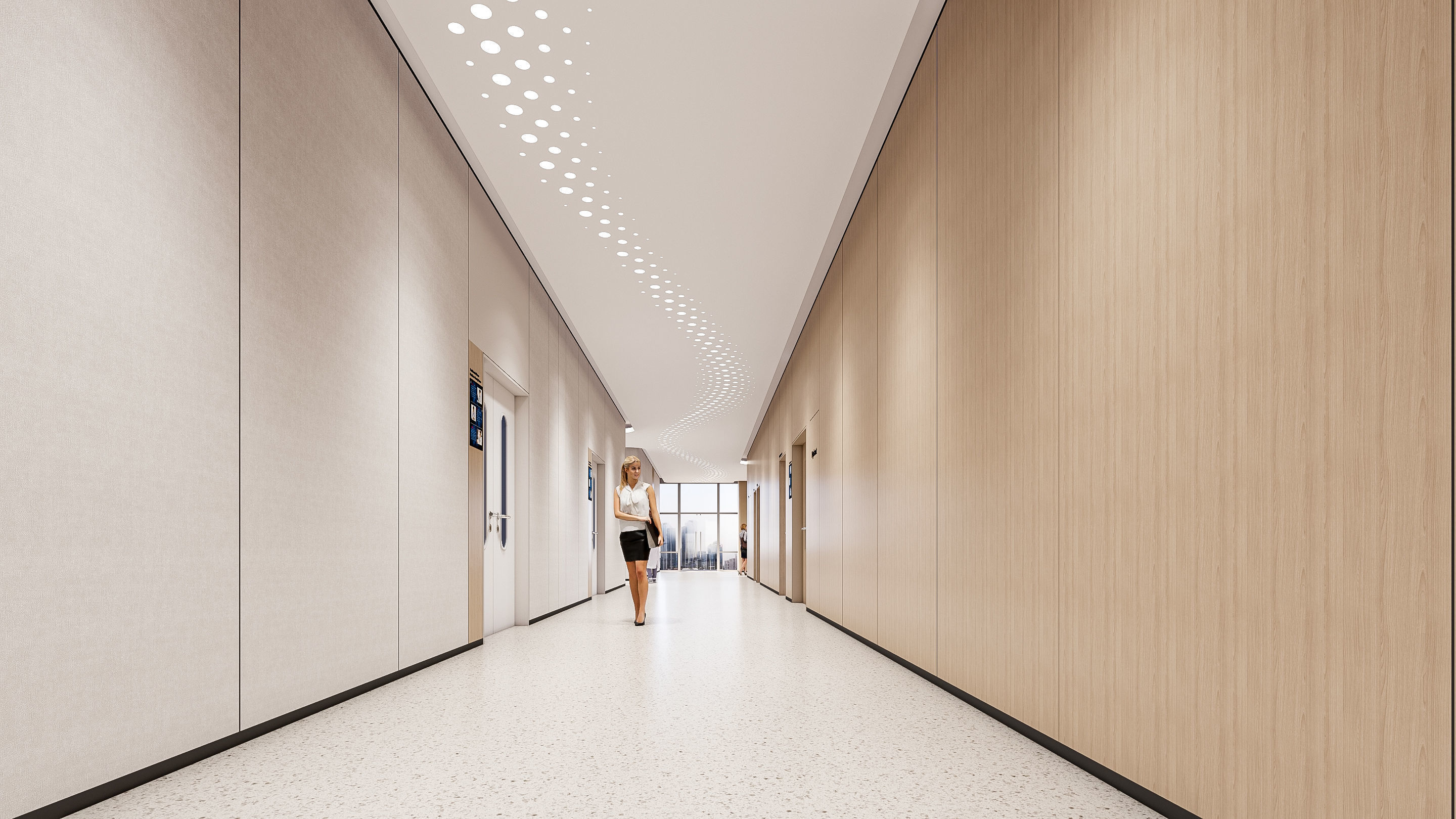 Hospital corridor Nurses station 2 3D model_6