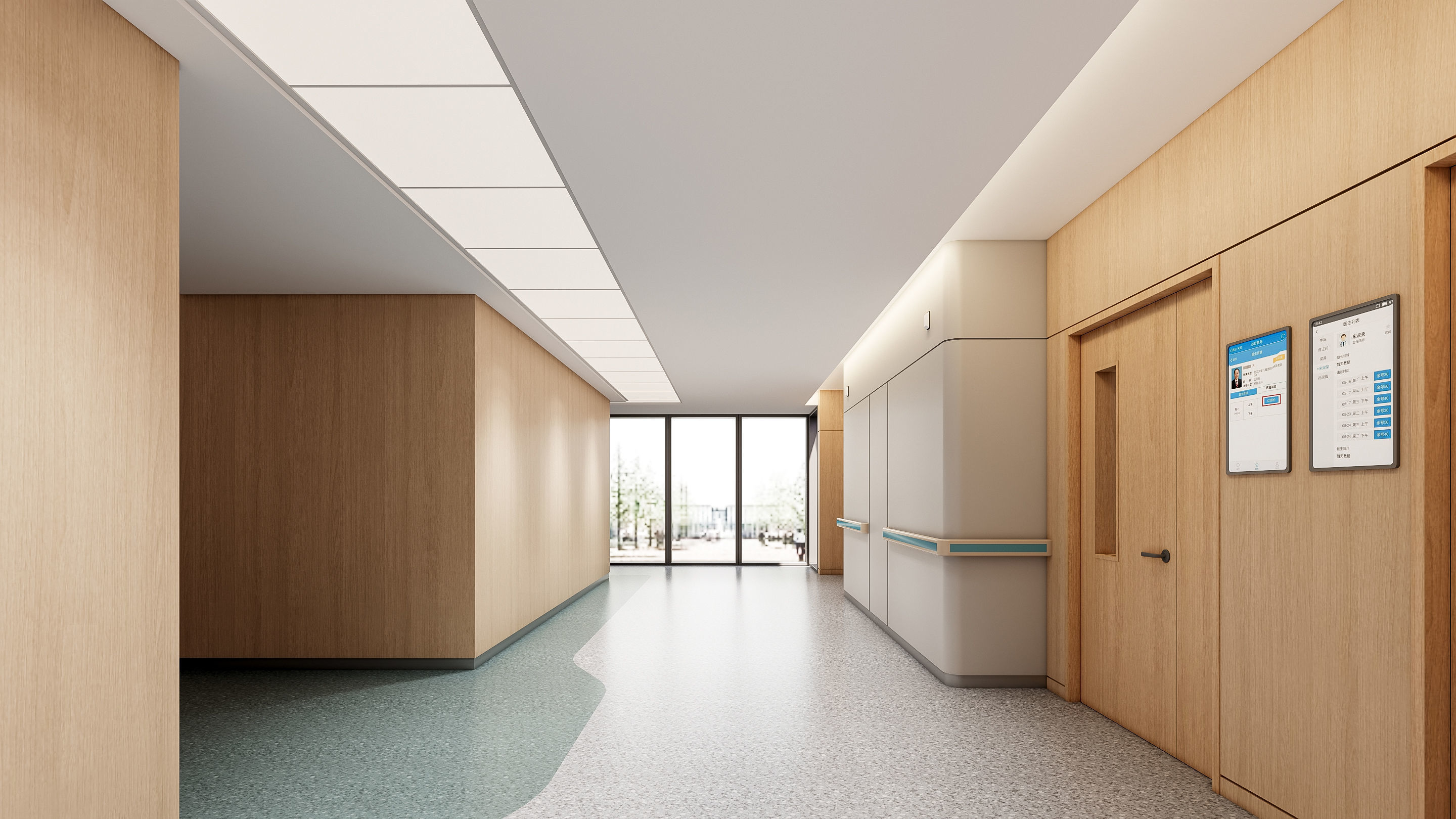 Hospital corridor Nurses station 3 3D model_12