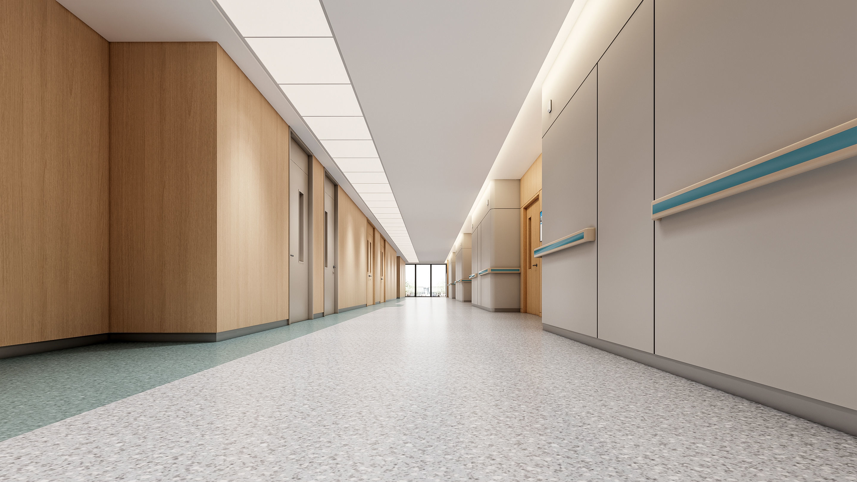 Hospital corridor Nurses station 3 3D model_14