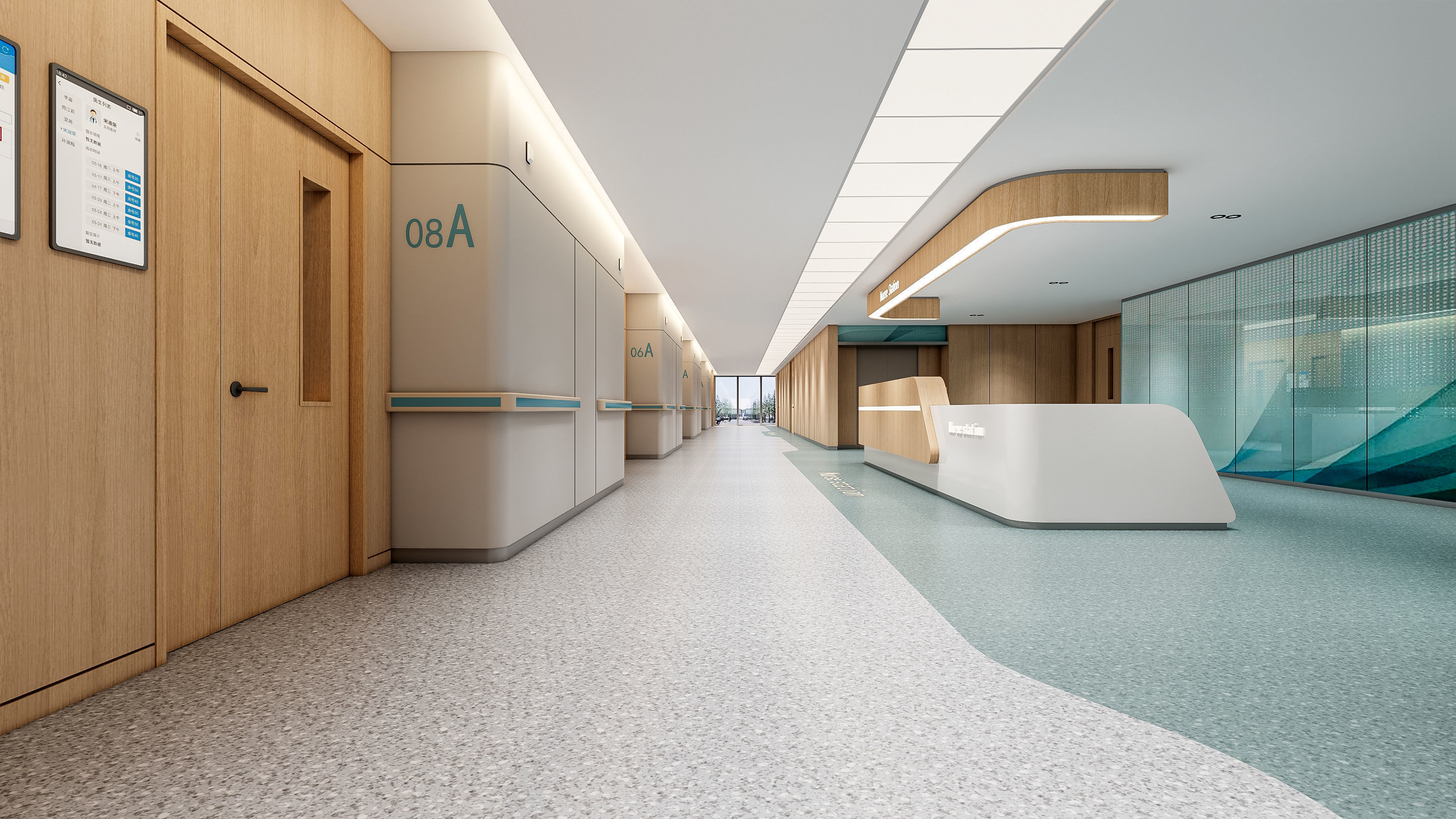 Hospital corridor Nurses station 3 3D model_18