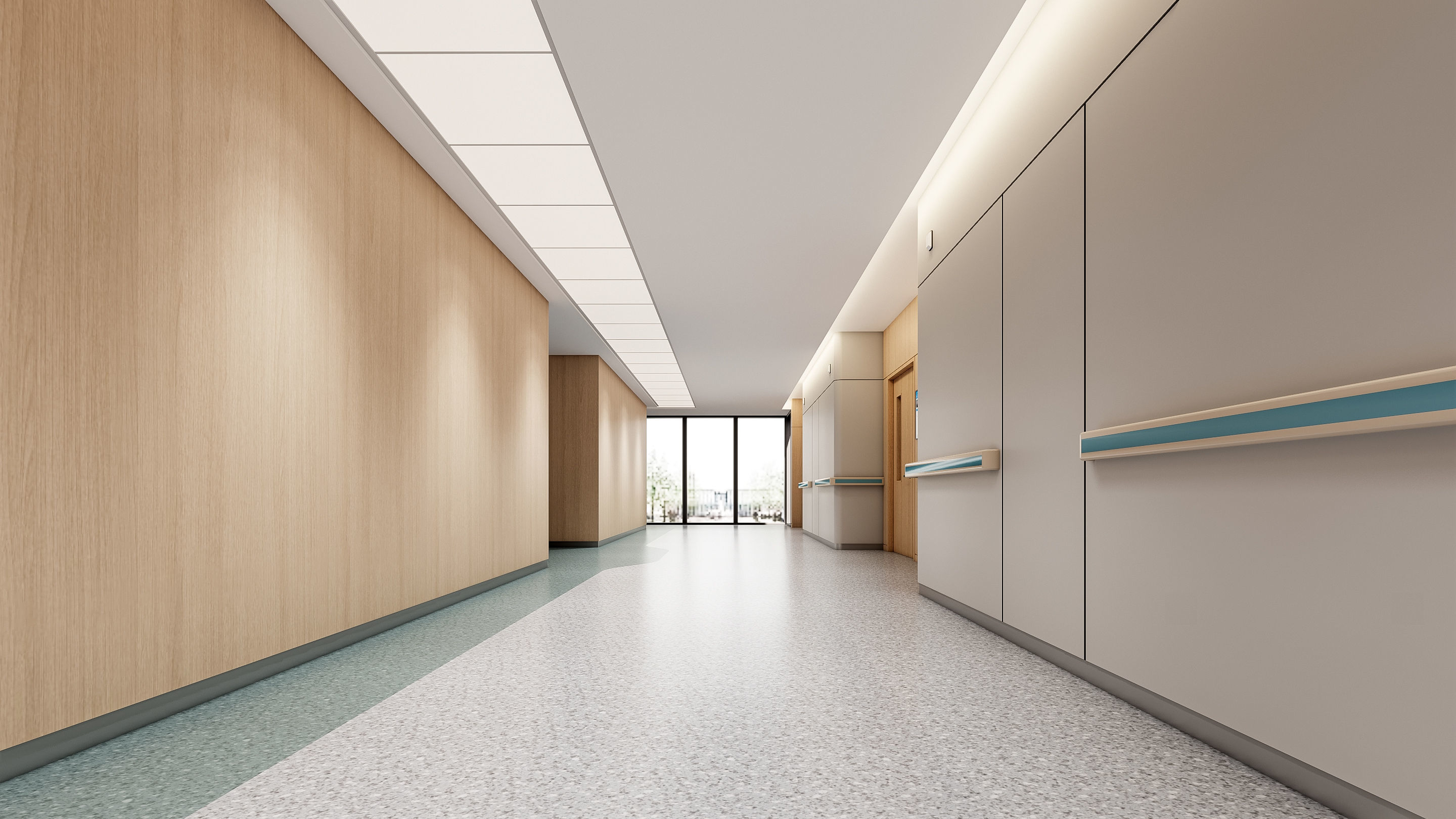 Hospital corridor Nurses station 3 3D model_15
