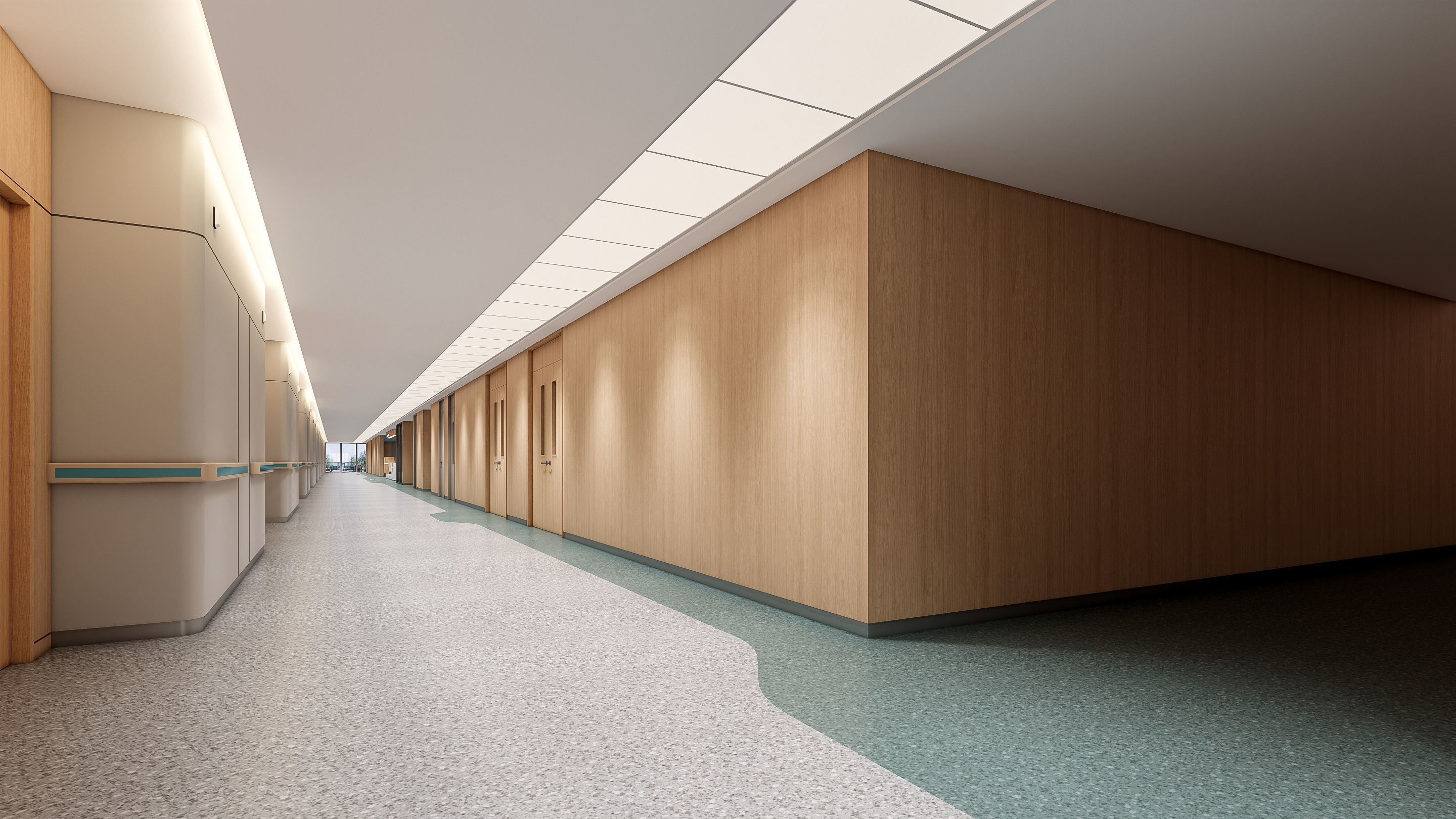 Hospital corridor Nurses station 3 3D model_4