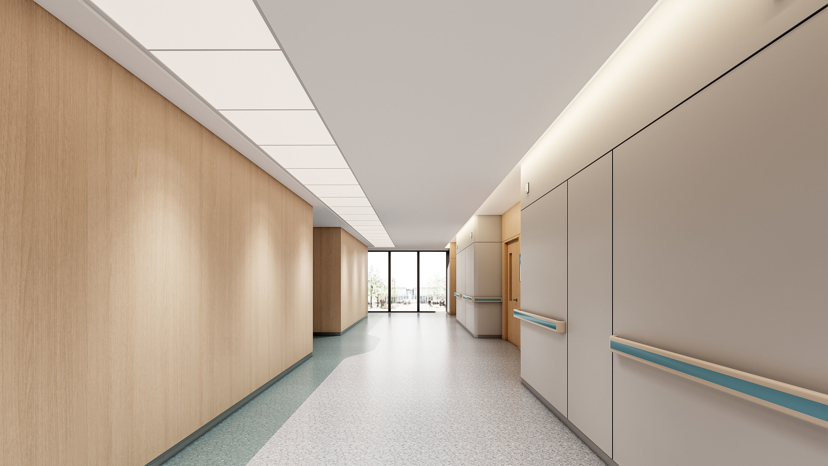 Hospital corridor Nurses station 3 3D model_10