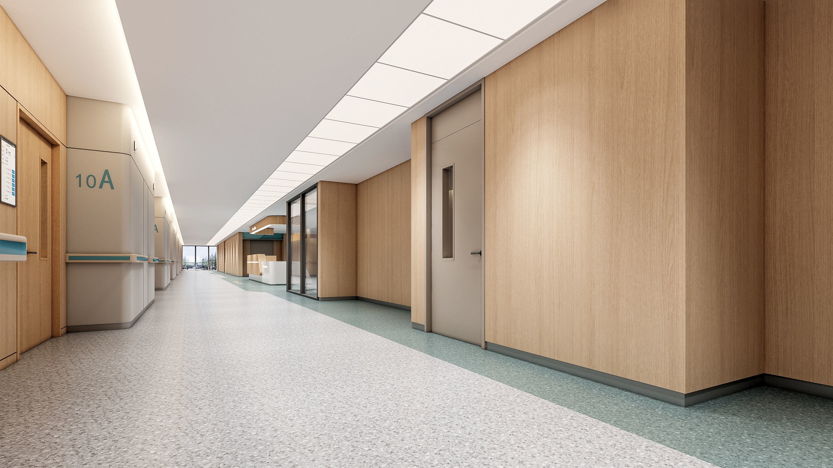 Hospital corridor Nurses station 3 3D model_5