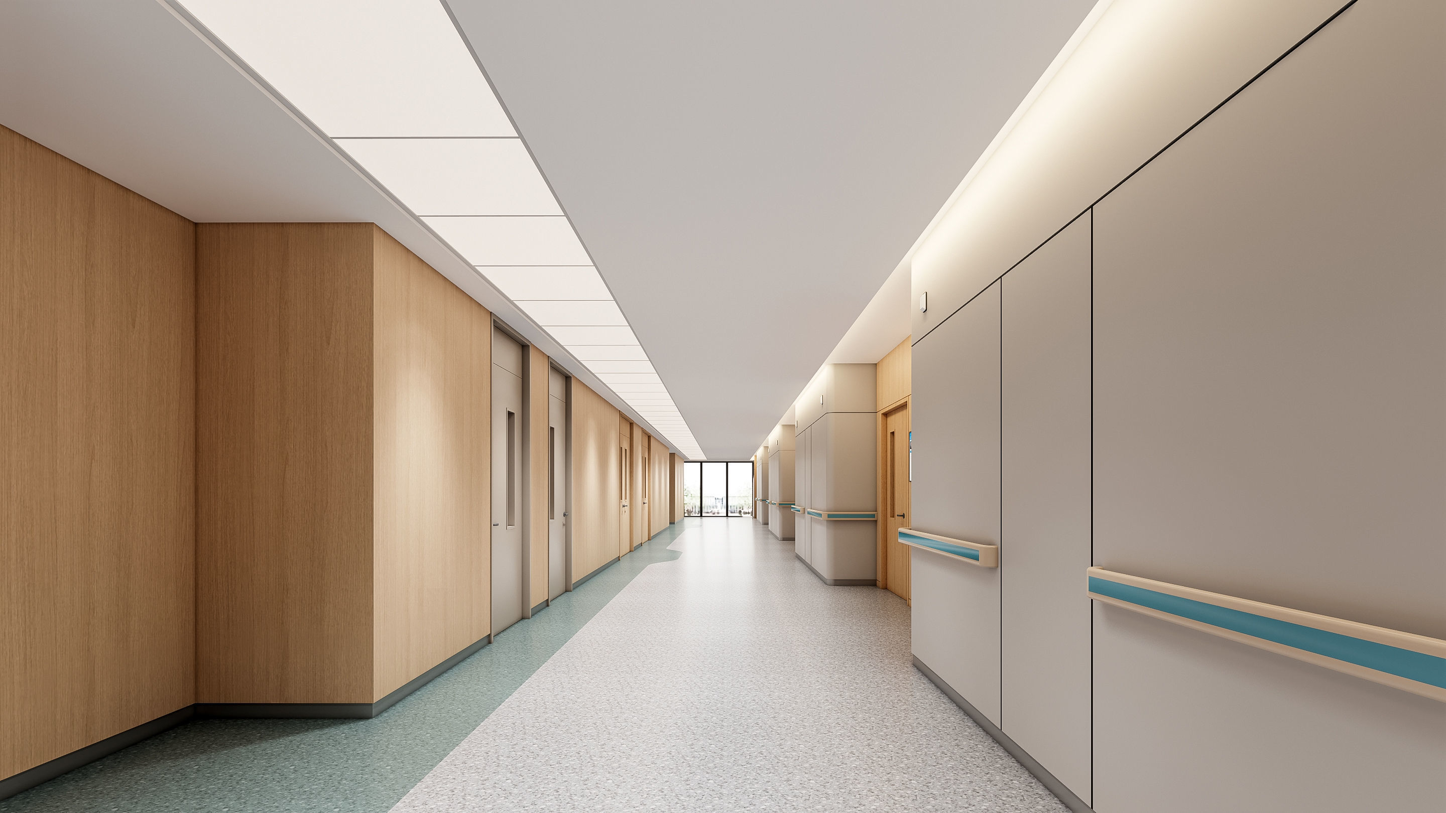 Hospital corridor Nurses station 3 3D model_19
