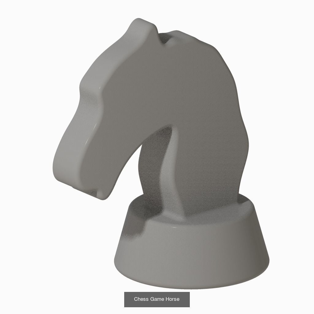 CHESS BOARD GAME PIECES PACK 3D Model Collection_4