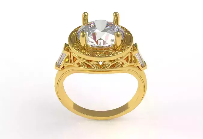 Art Deco Style Filigree Ring