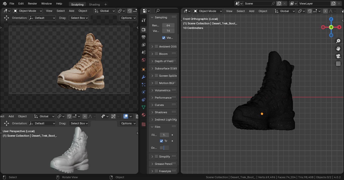 Desert Trek Boots Free low-poly 3D model_4