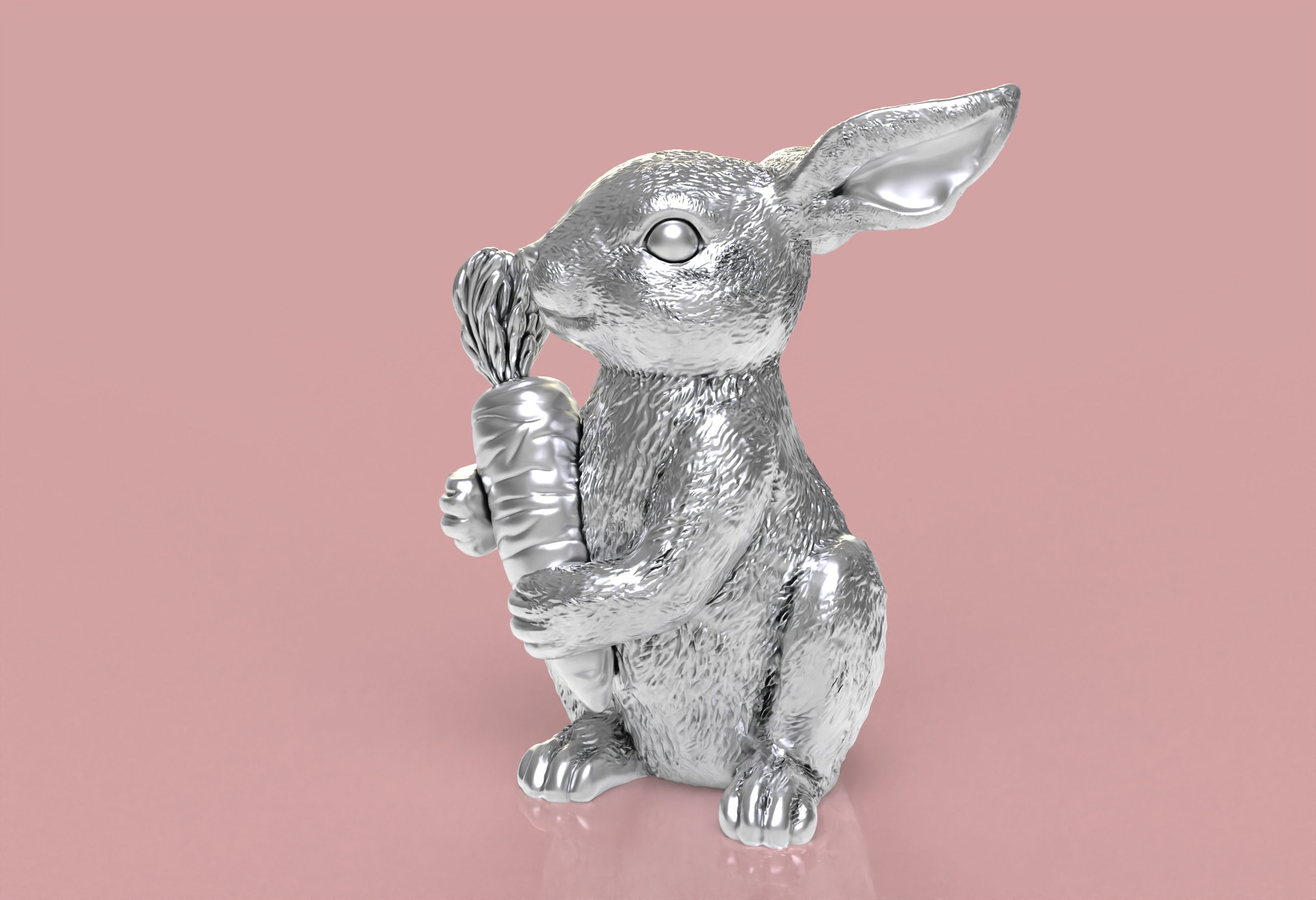 Bunny with Carrot Full 3d print model 3D print model_21