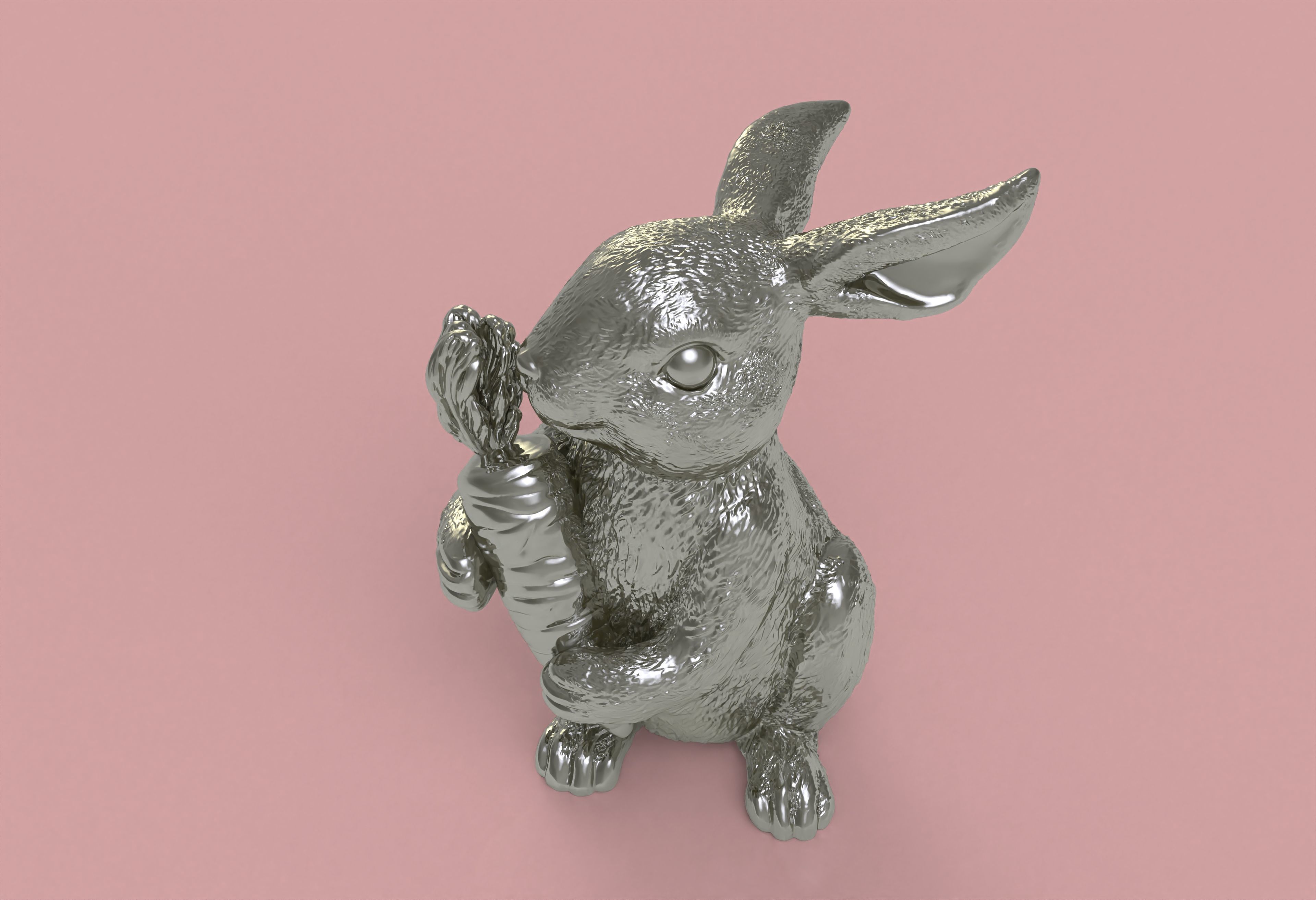 Bunny with Carrot Full 3d print model 3D print model_28