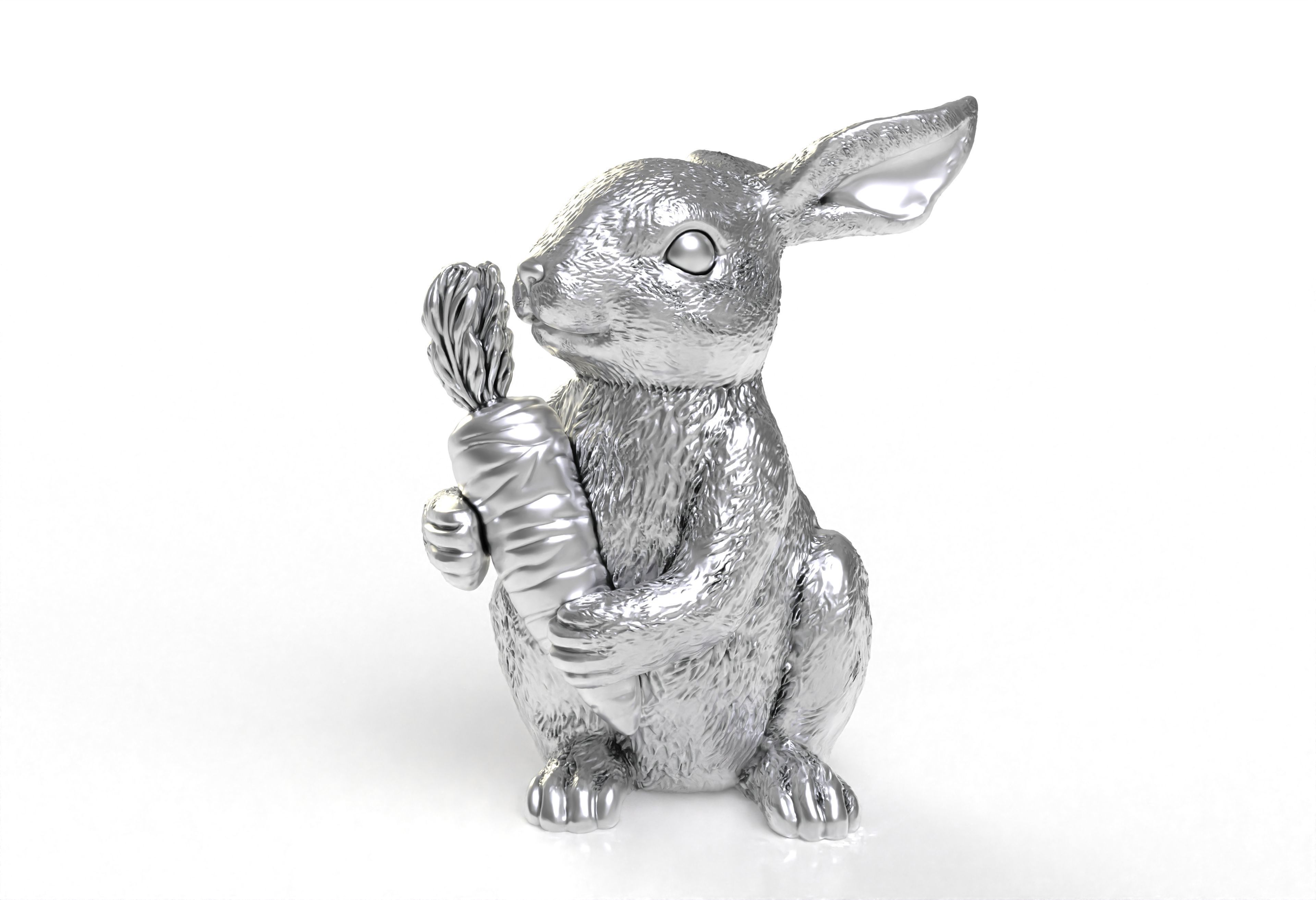 Bunny with Carrot Full 3d print model 3D print model_8