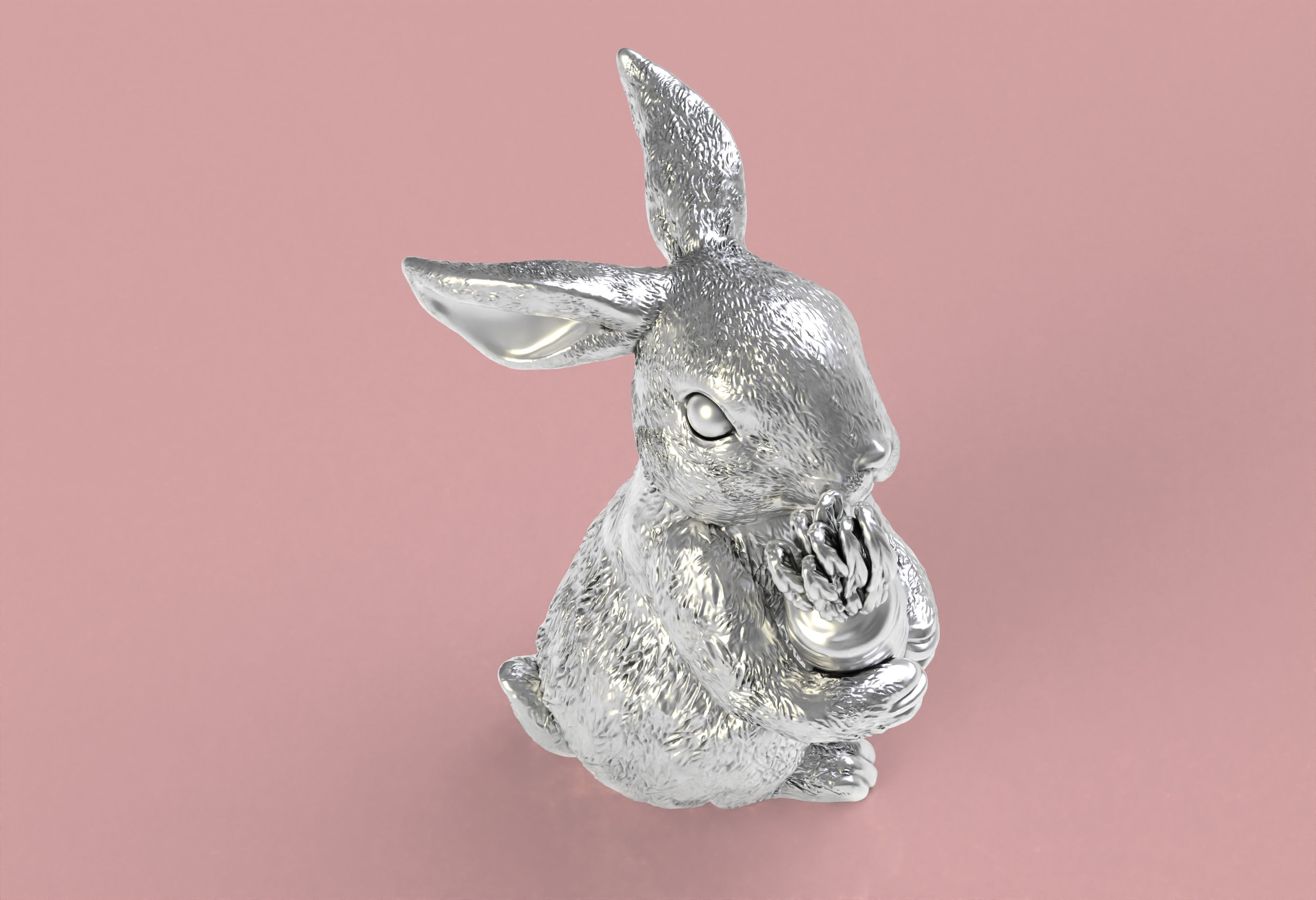 Bunny with Carrot Full 3d print model 3D print model_23