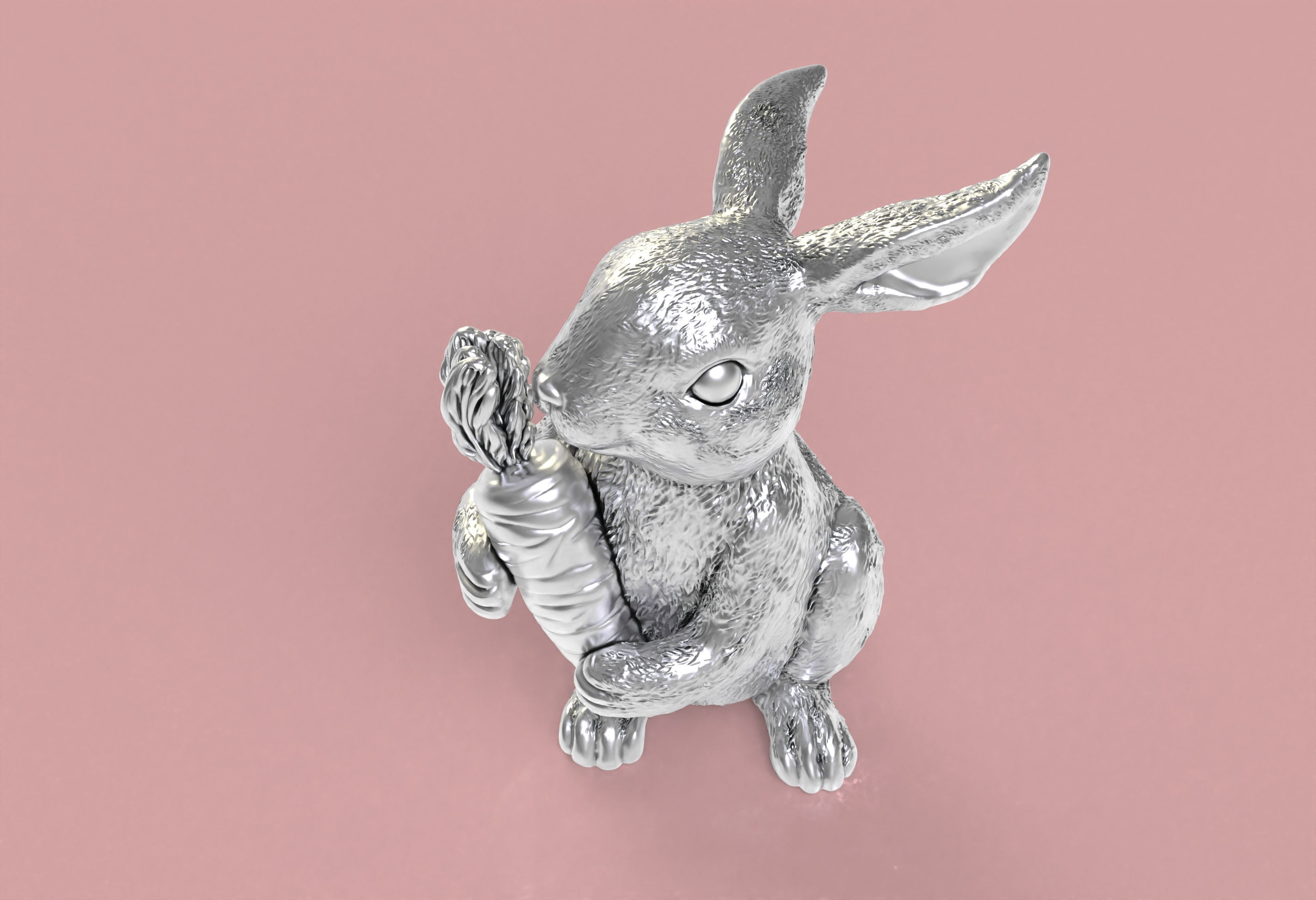 Bunny with Carrot Full 3d print model 3D print model_22