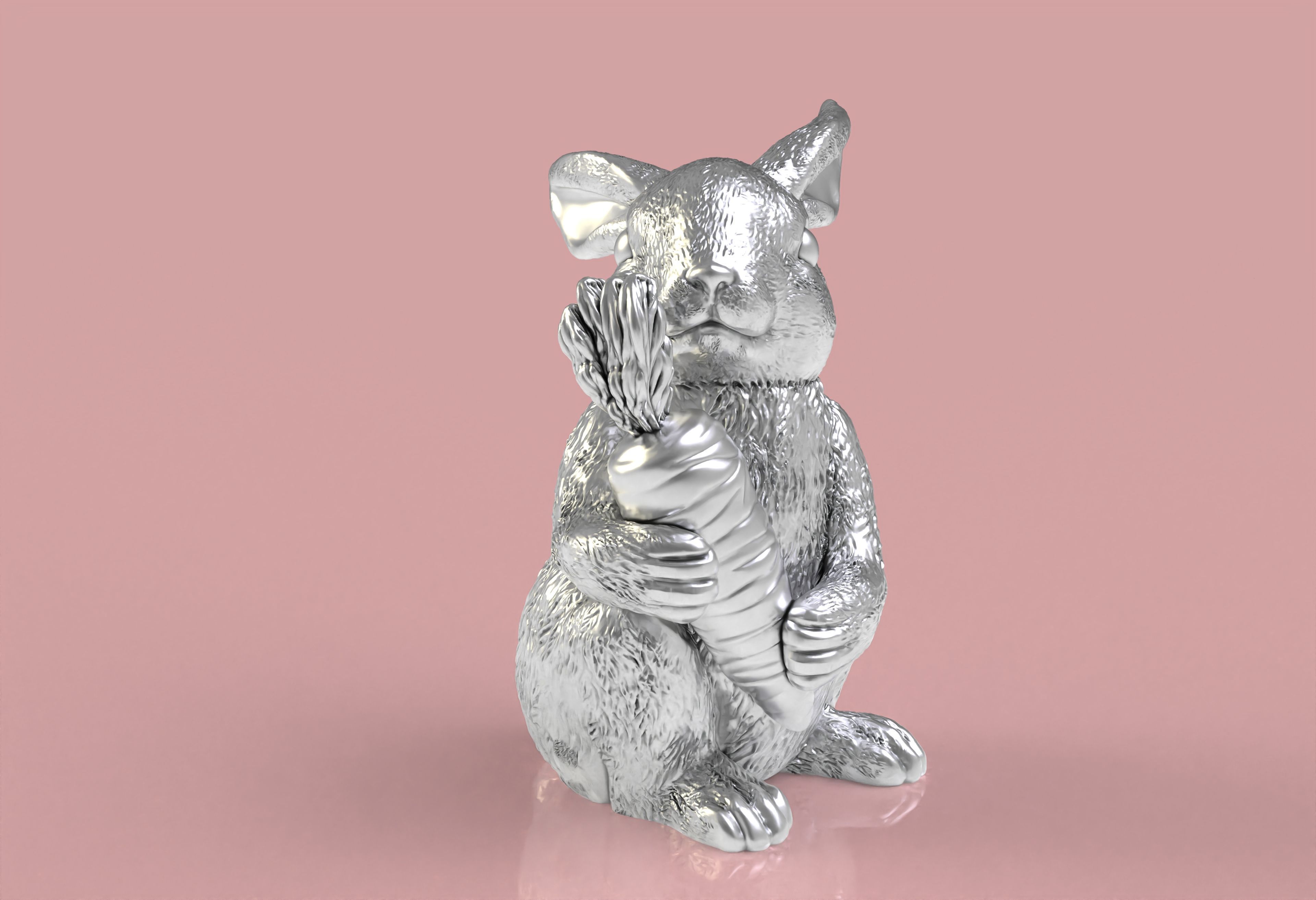 Bunny with Carrot Full 3d print model 3D print model_20