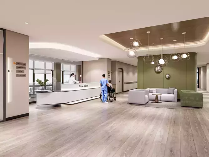 Hospital lobby reception hall 1 3D model