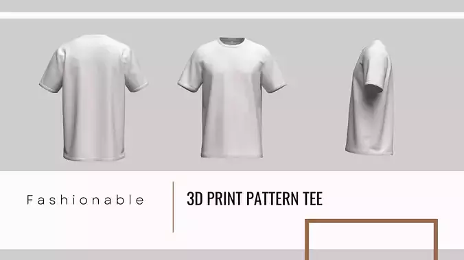 Fashionable 3D Print Pattern Tees  3D model