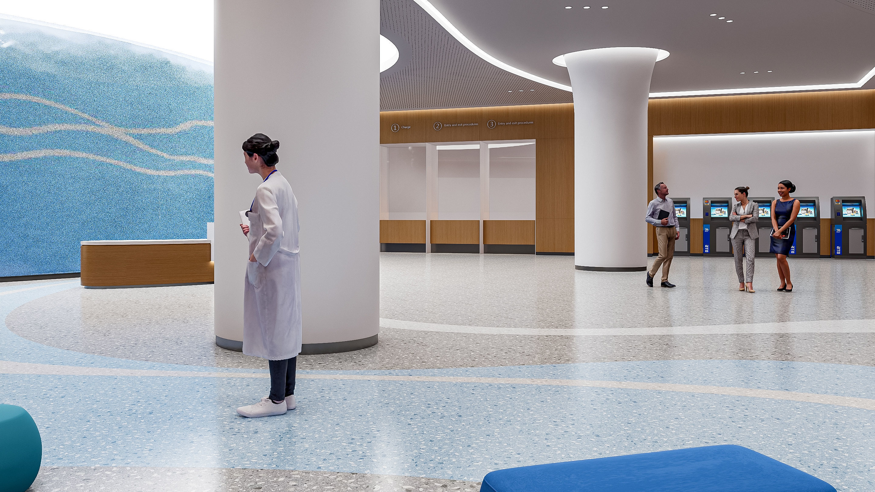 Hospital lobby reception hall 2 3D model_3