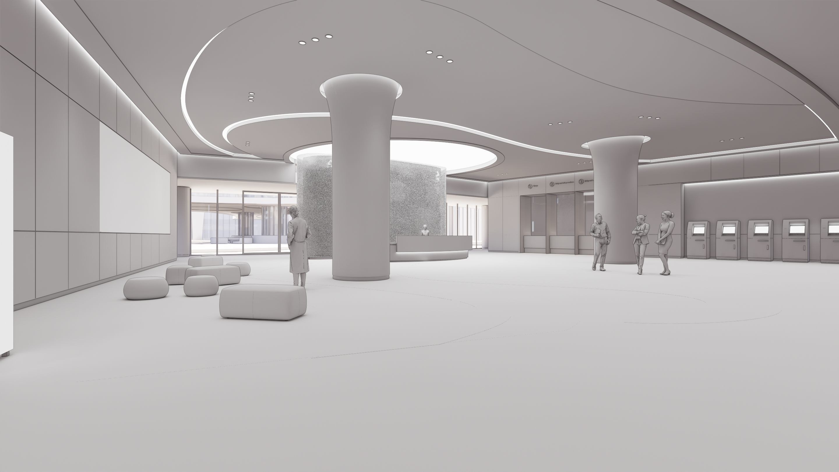 Hospital lobby reception hall 2 3D model_19