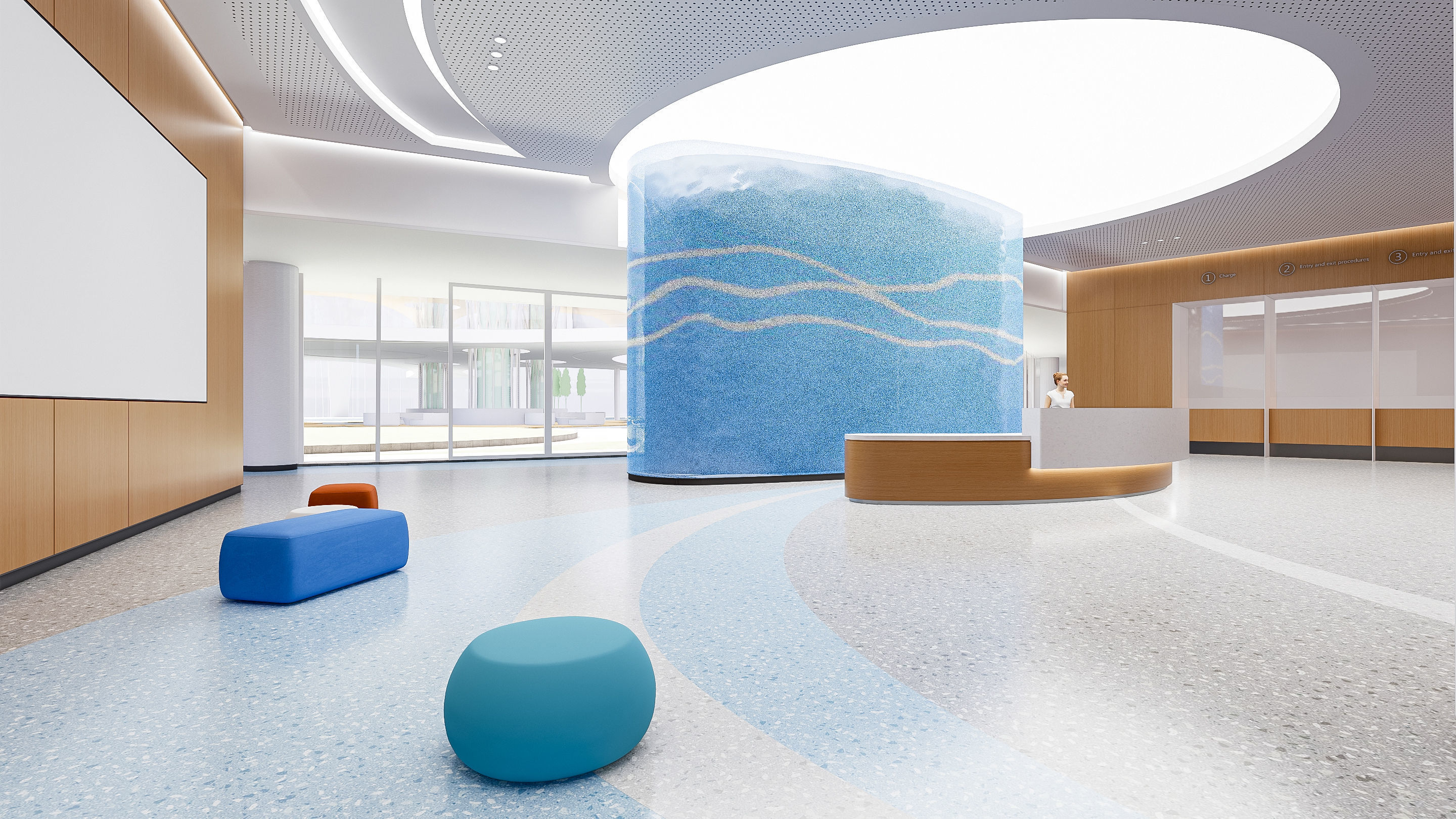 Hospital lobby reception hall 2 3D model_14