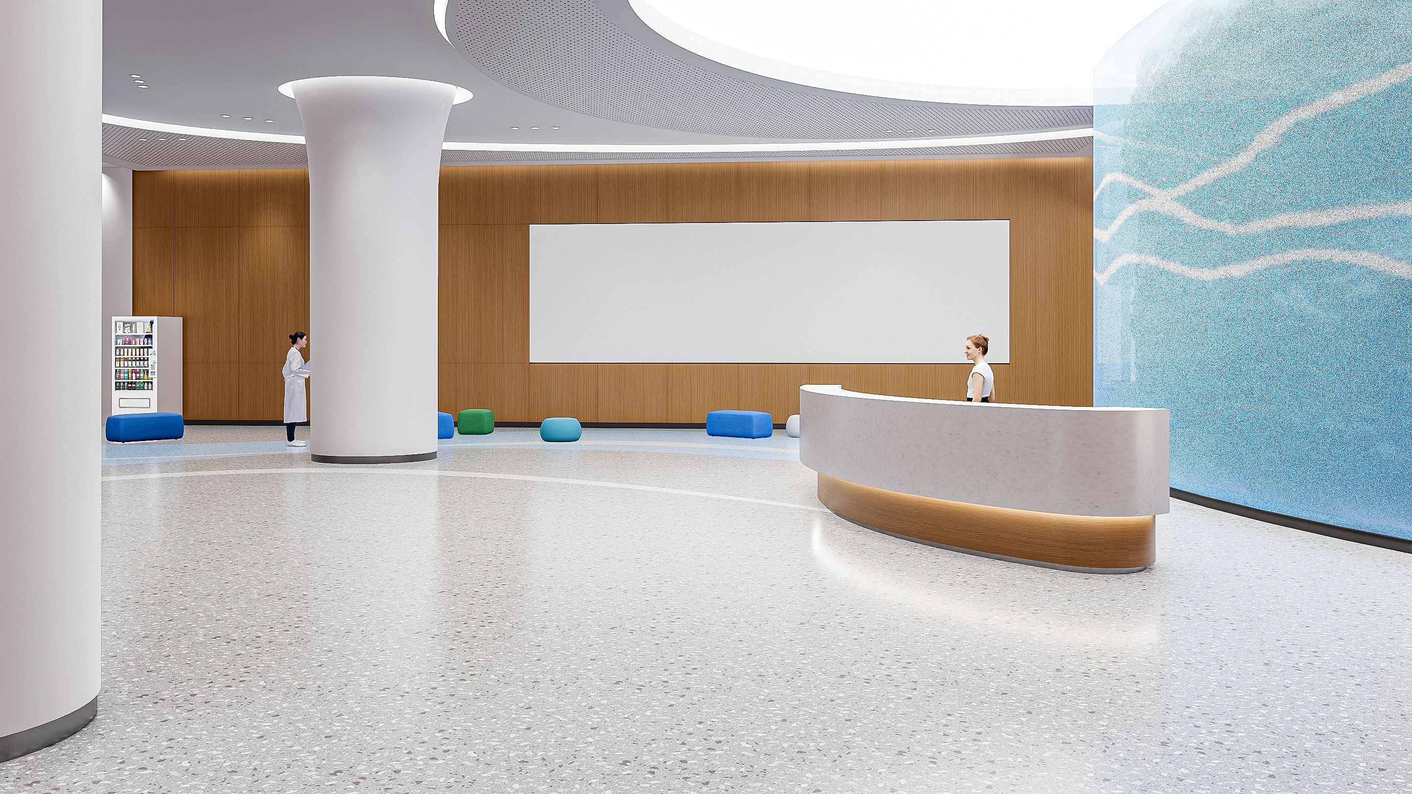 Hospital lobby reception hall 2 3D model_1
