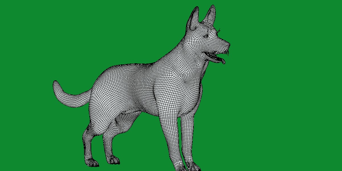 Panda German Shepherd Dog Low-poly 3D model_27