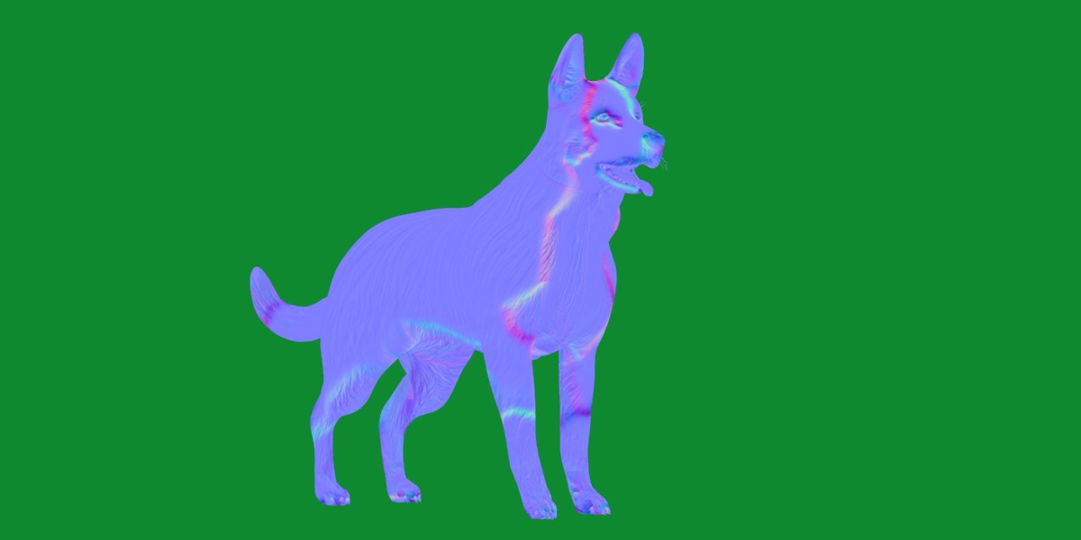 Panda German Shepherd Dog Low-poly 3D model_21