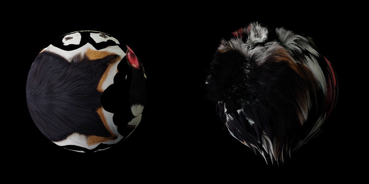 Panda German Shepherd Dog Low-poly 3D model_7