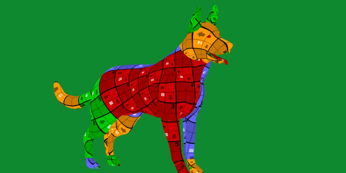 Panda German Shepherd Dog Low-poly 3D model_33