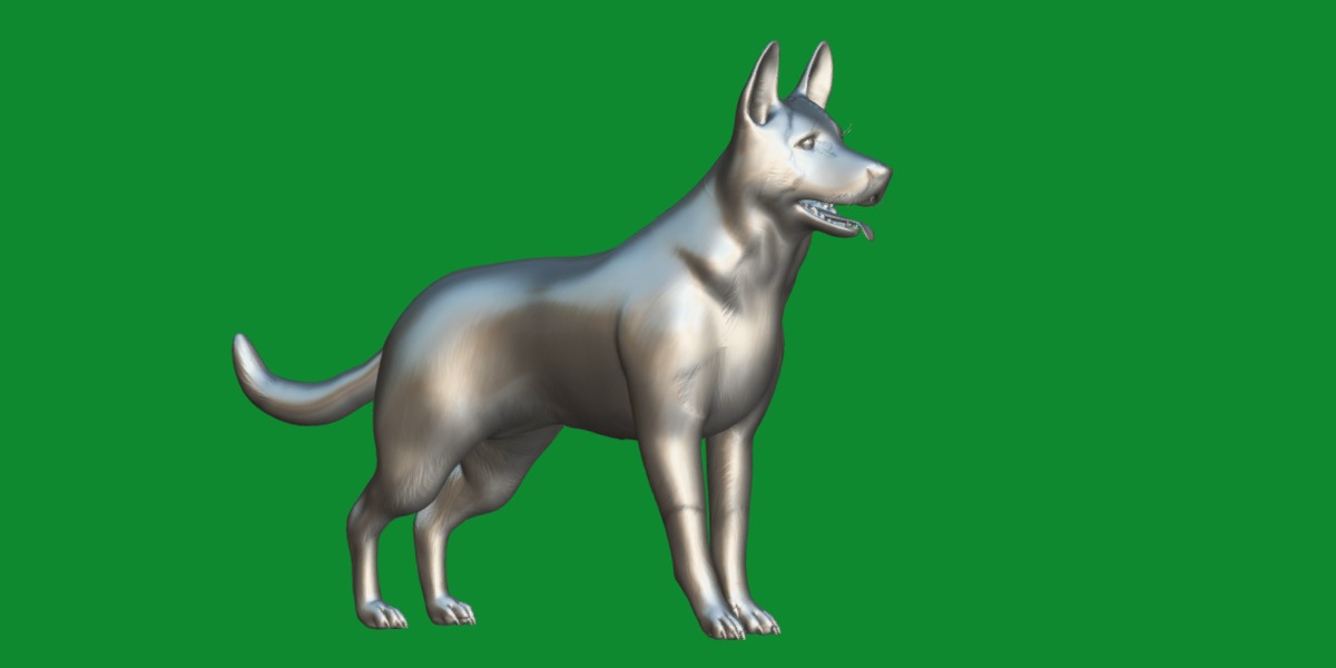 Panda German Shepherd Dog Low-poly 3D model_24