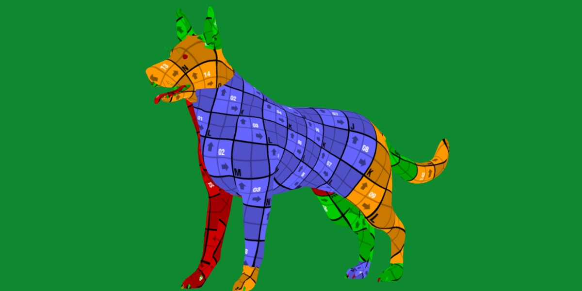 Panda German Shepherd Dog Low-poly 3D model_32