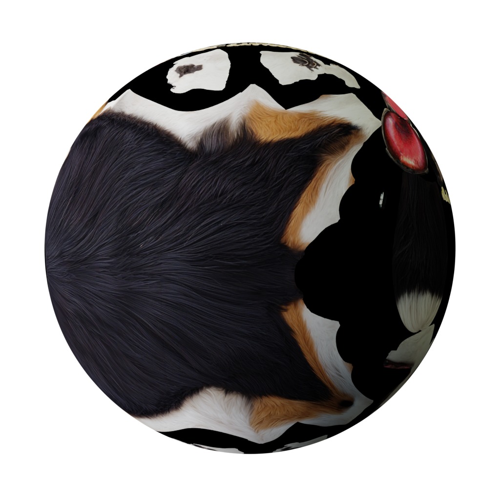 Panda German Shepherd Dog Low-poly 3D model_9