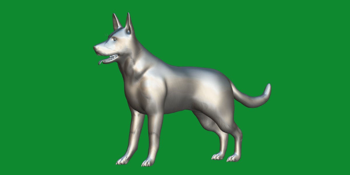 Panda German Shepherd Dog Low-poly 3D model_25