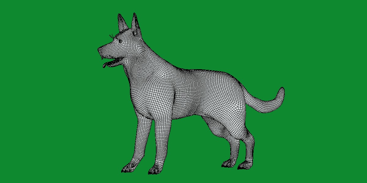 Panda German Shepherd Dog Low-poly 3D model_26