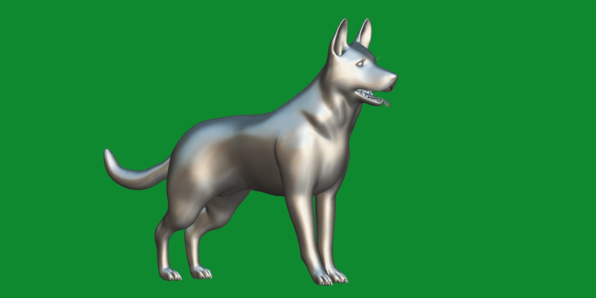 Panda German Shepherd Dog Low-poly 3D model_23