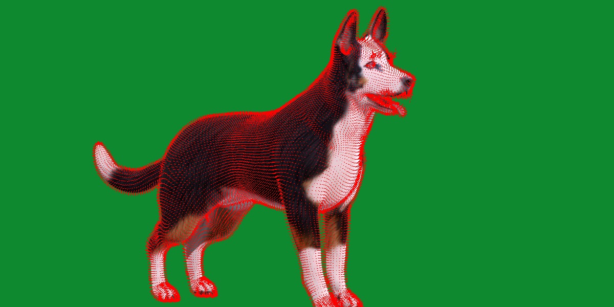 Panda German Shepherd Dog Low-poly 3D model_28