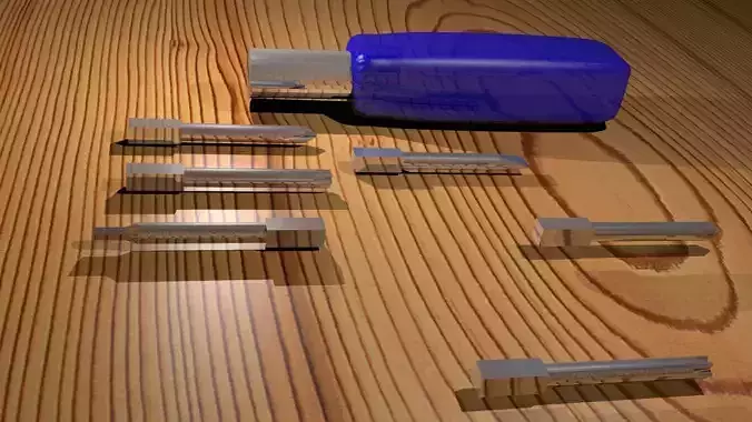 Screwdriver pen on wooden table