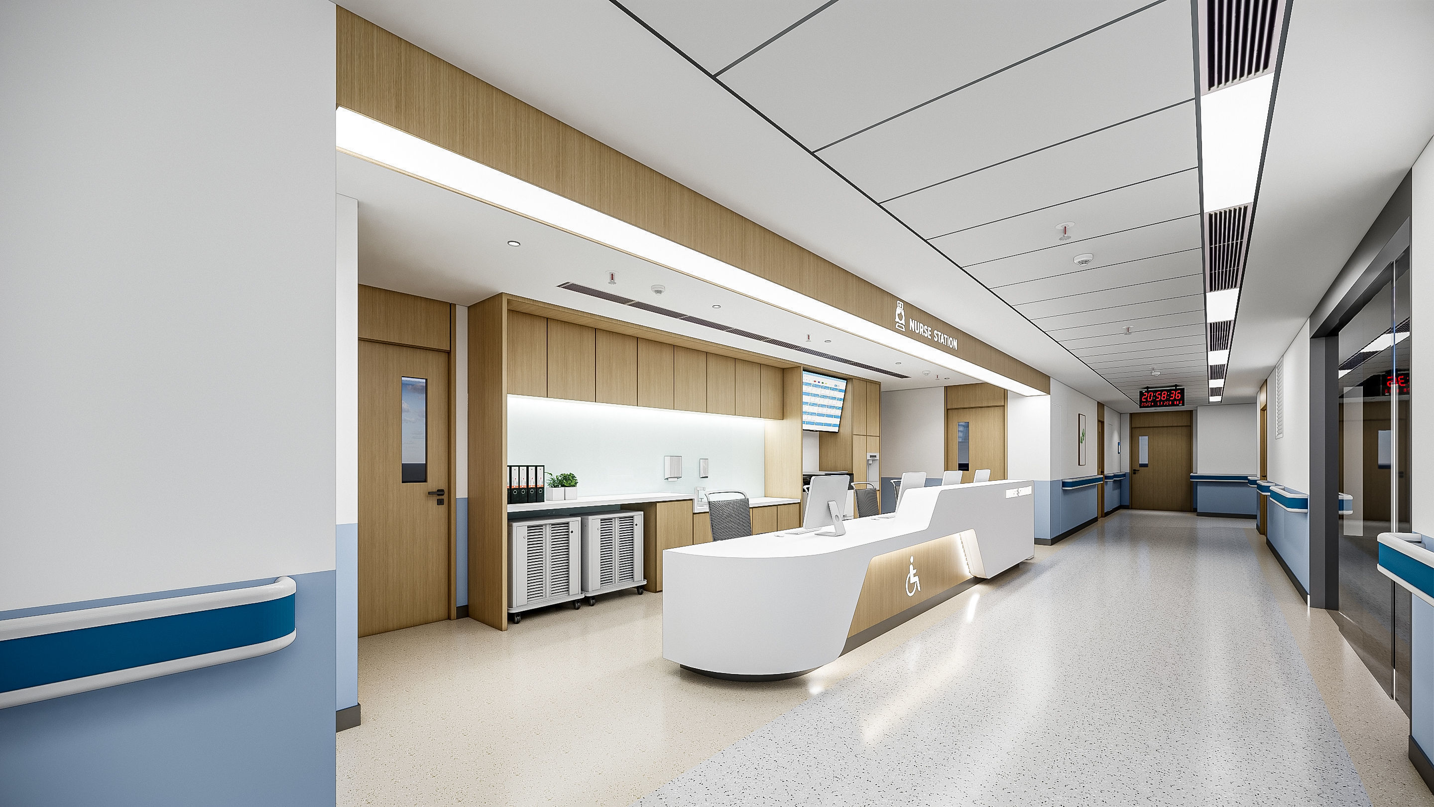 Hospital lobby reception hall 3 3D model_12