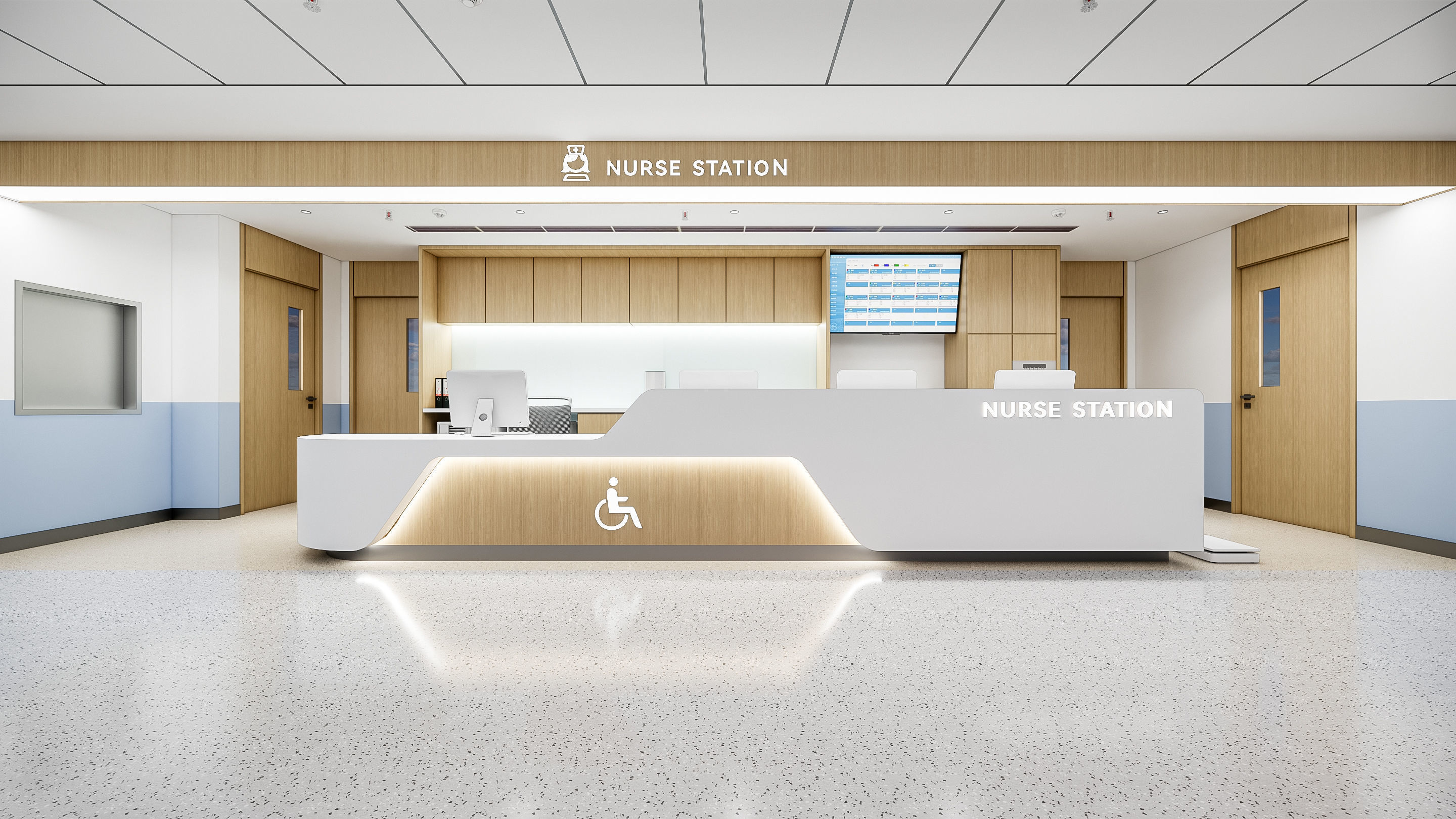 Hospital lobby reception hall 3 3D model_6