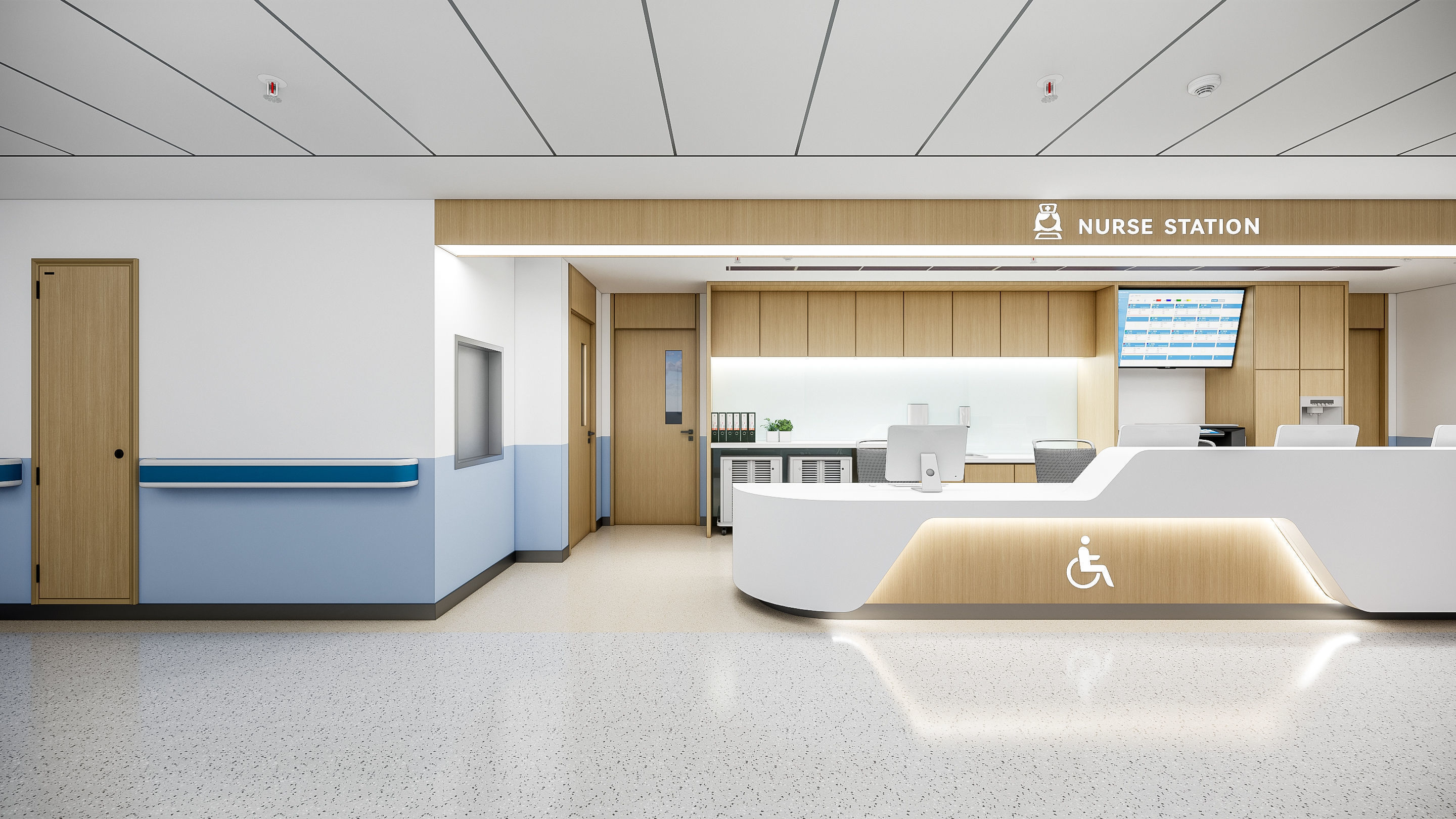 Hospital lobby reception hall 3 3D model_4