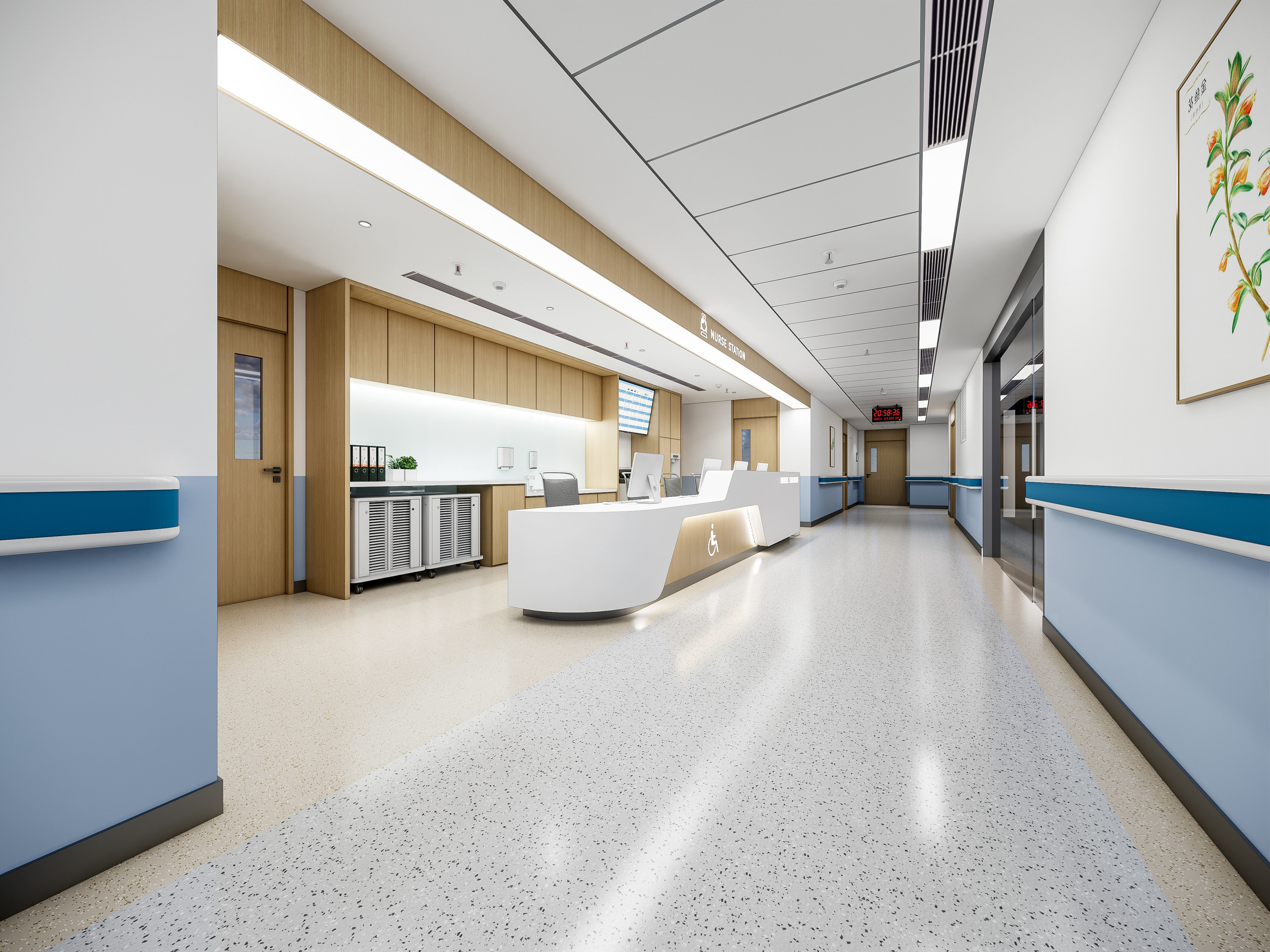 Hospital lobby reception hall 3 3D model_1