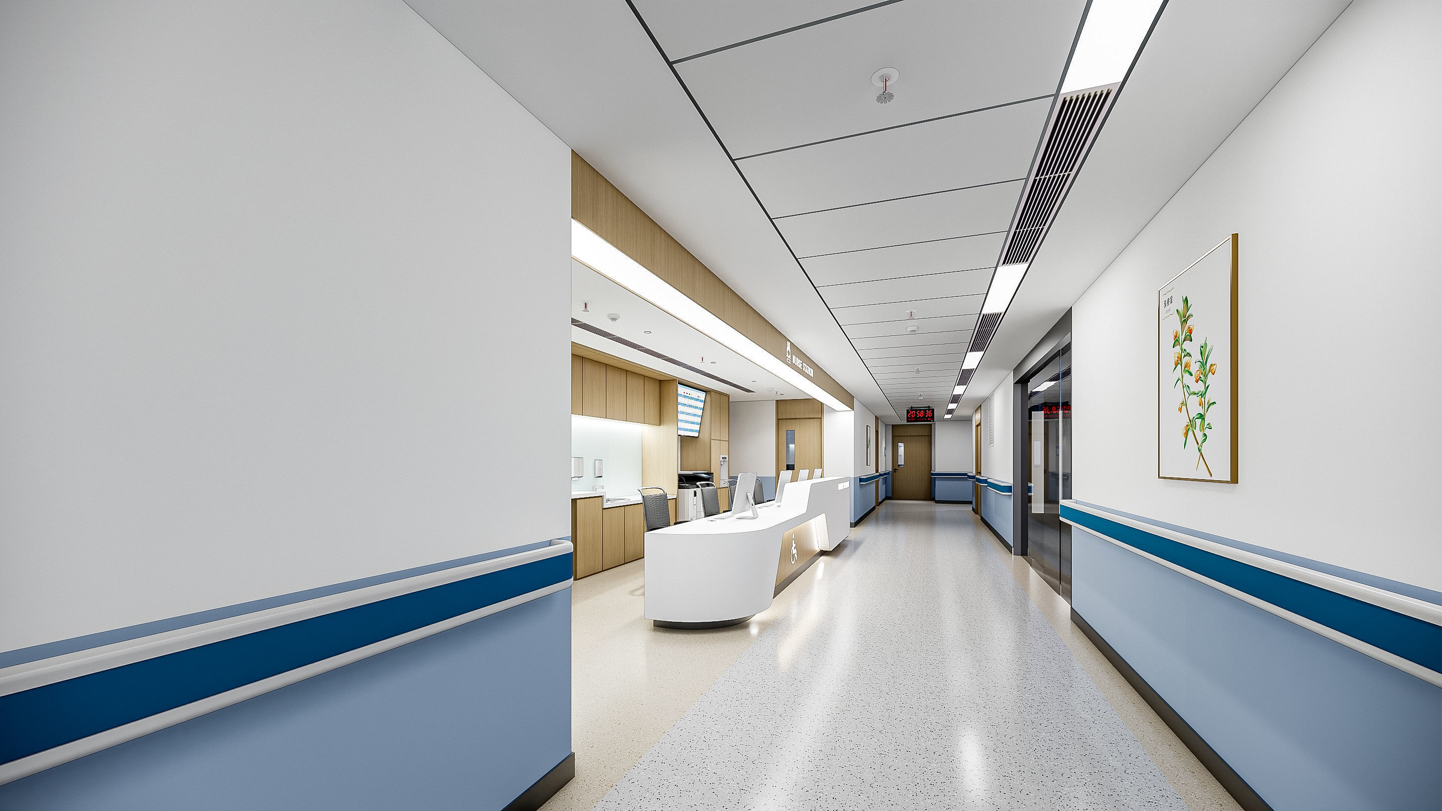Hospital lobby reception hall 3 3D model_15