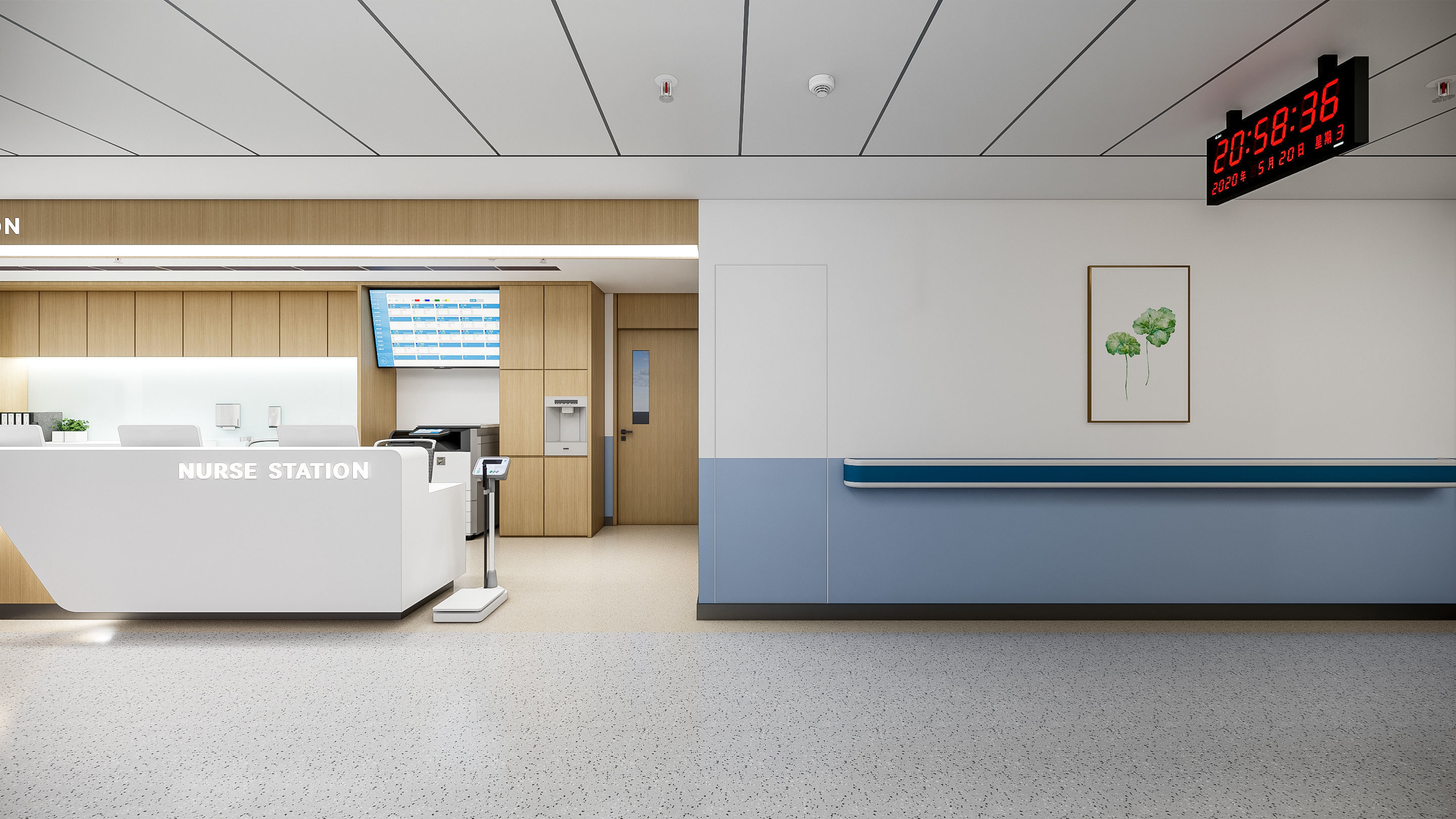 Hospital lobby reception hall 3 3D model_5