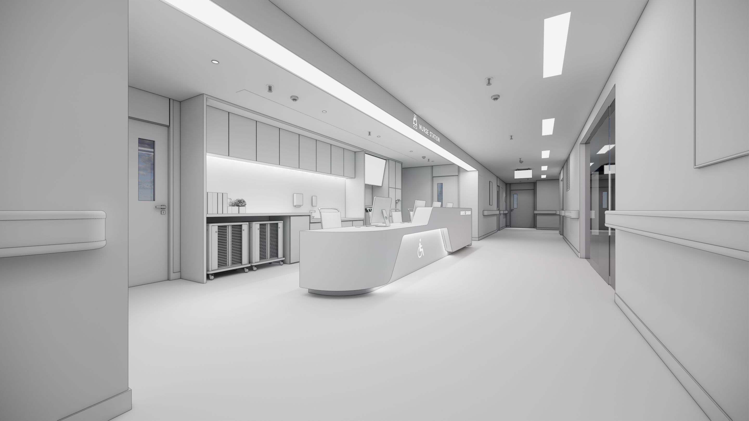 Hospital lobby reception hall 3 3D model_18