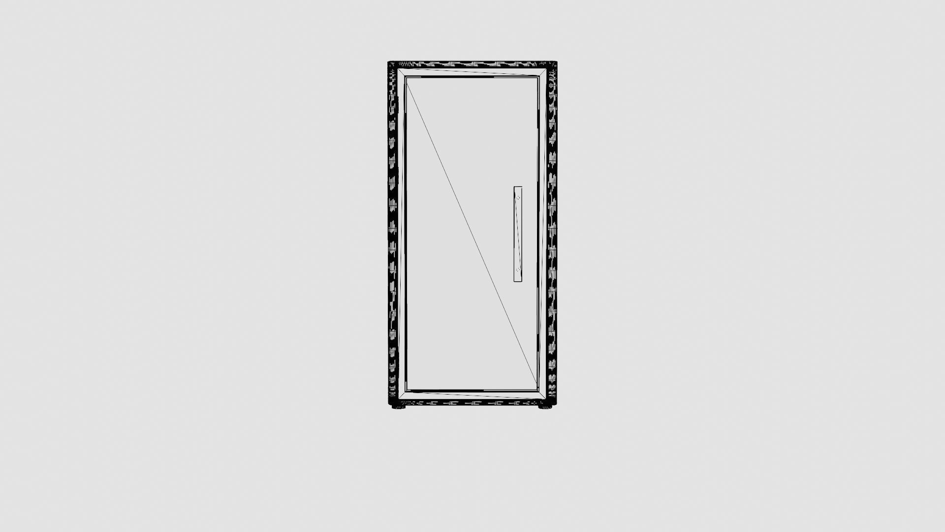 Telephone Booth Low-poly 3D model_6