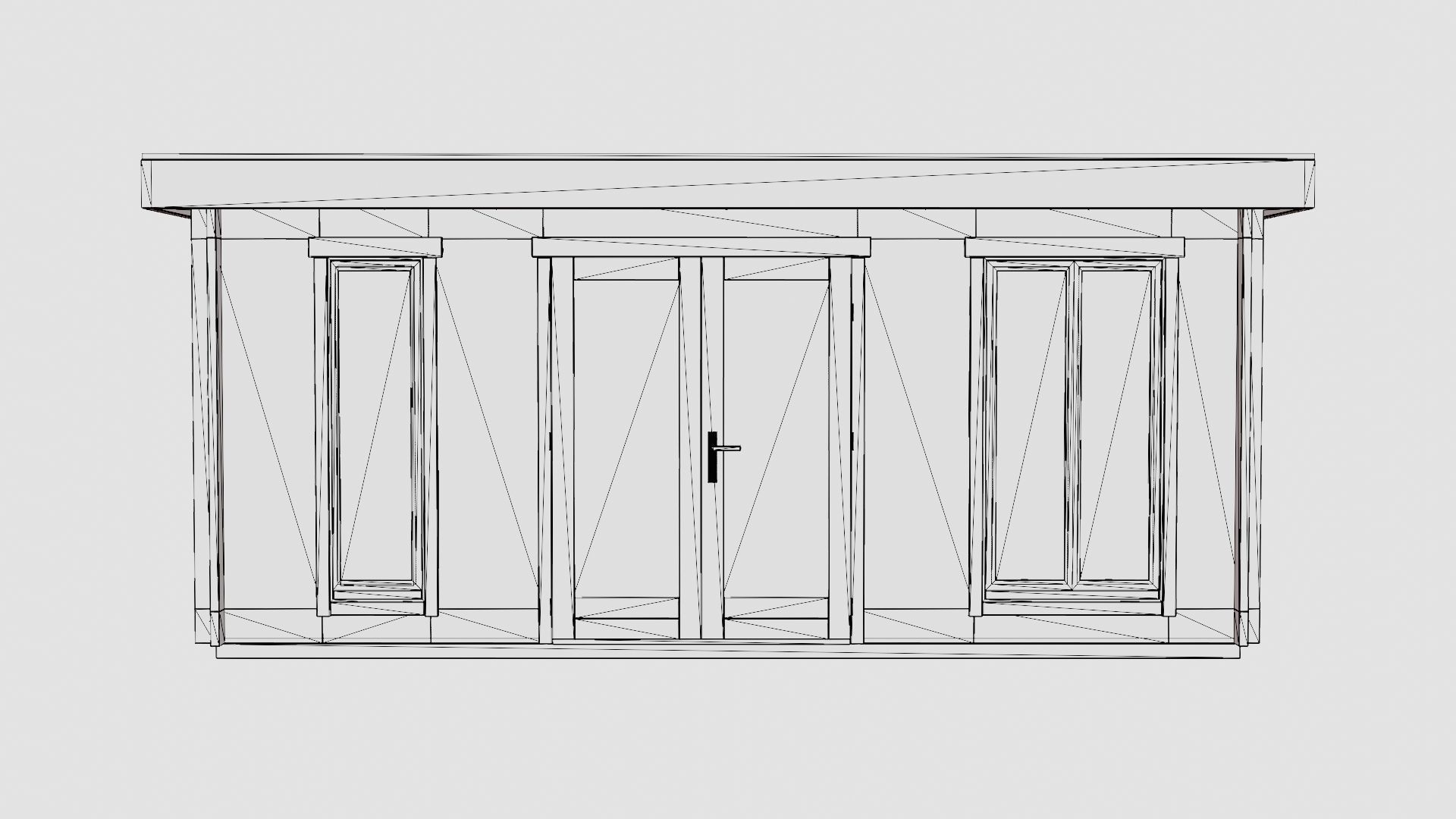 Wooden House Low-poly 3D model_6