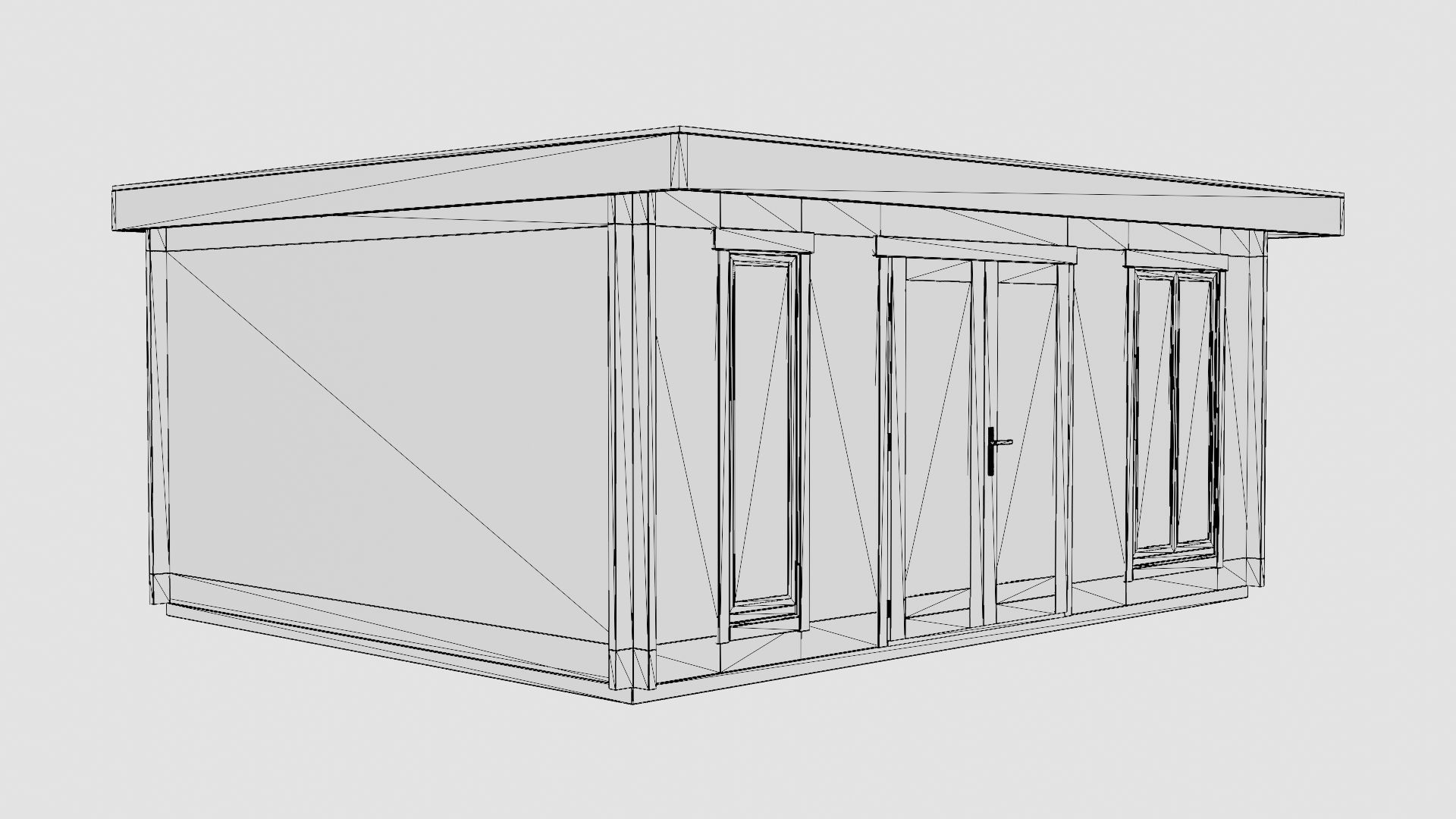 Wooden House Low-poly 3D model_7